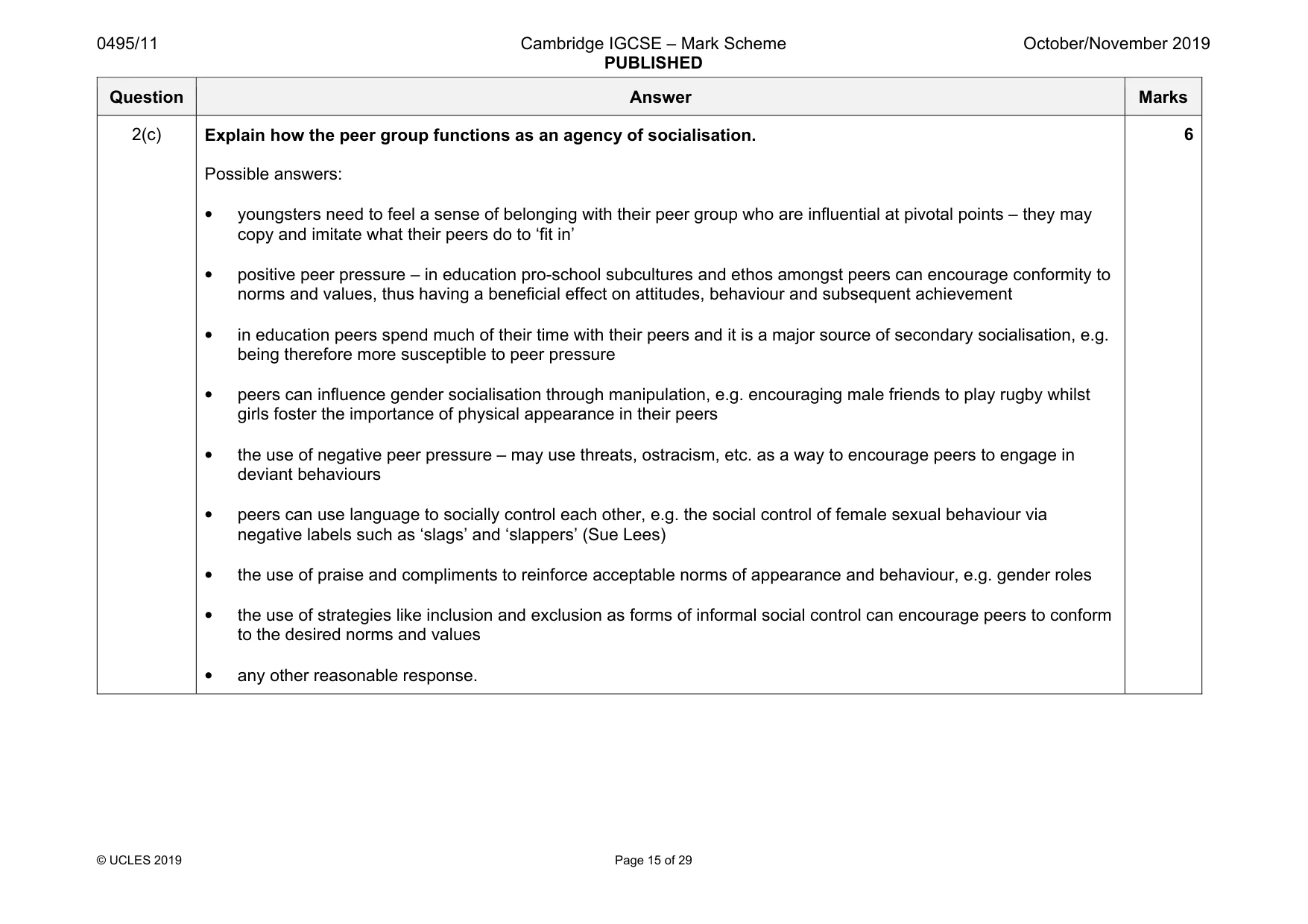Mark scheme, page 15 of 29