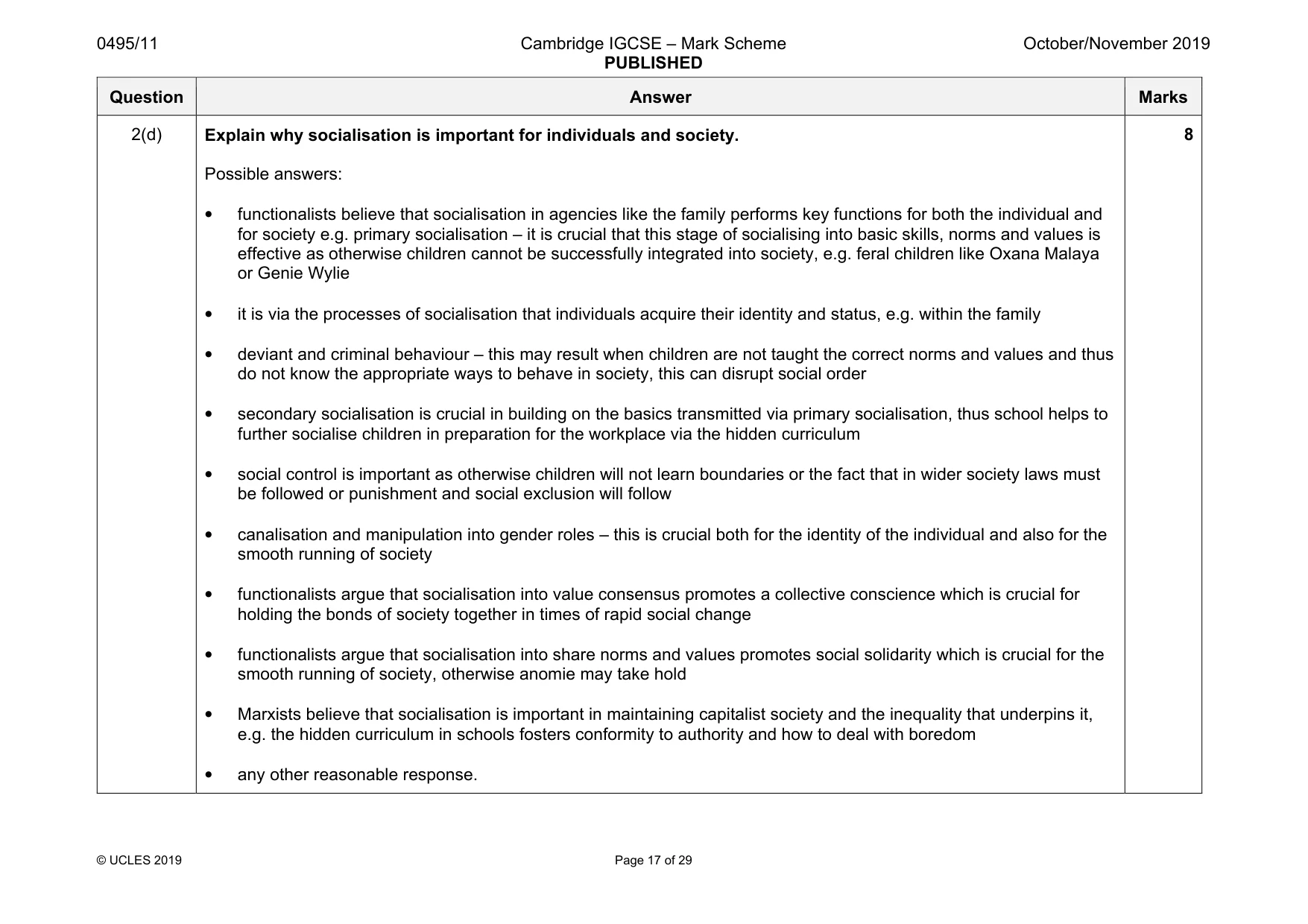 Mark scheme, page 17 of 29