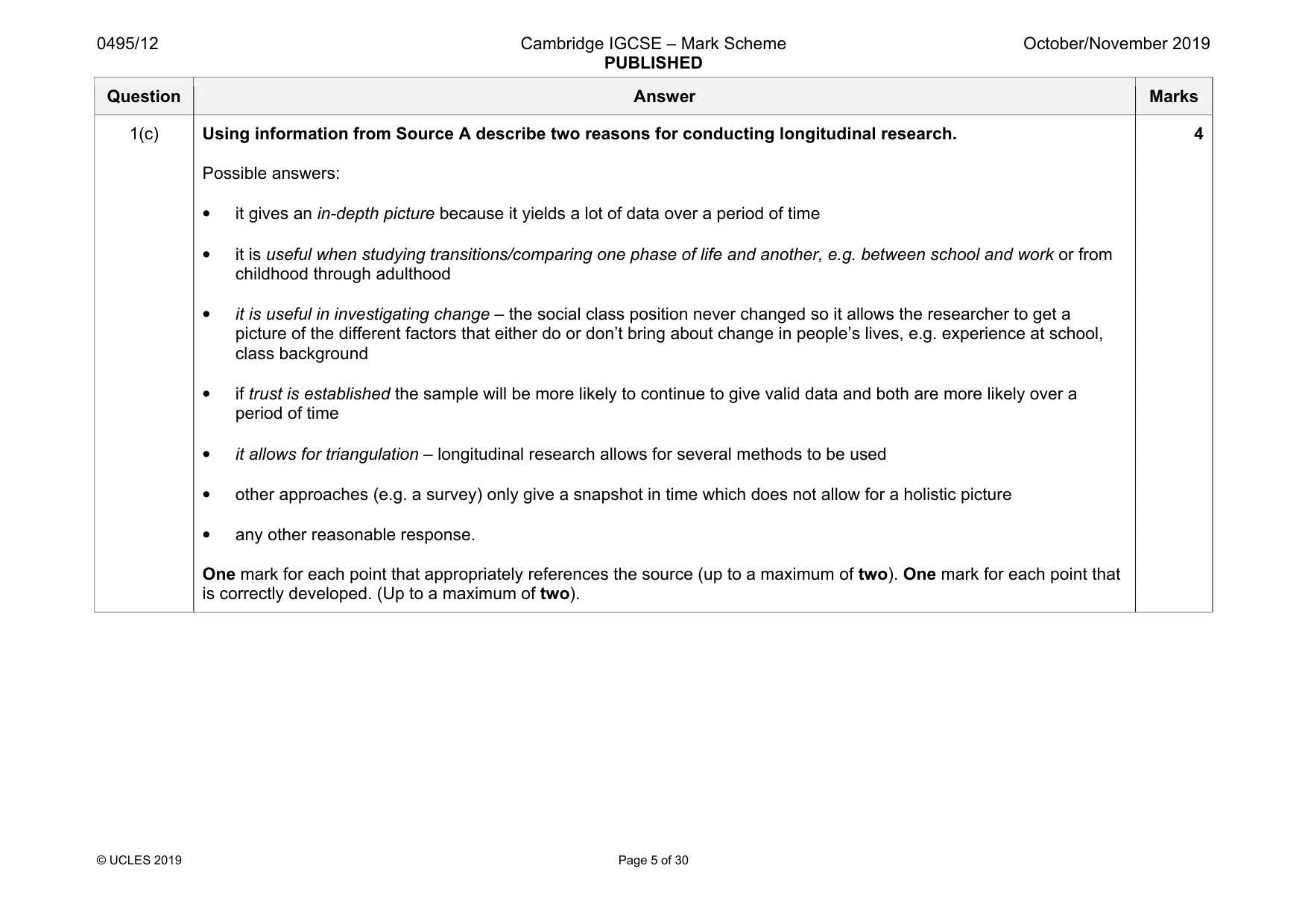 Mark scheme, page 5 of 30