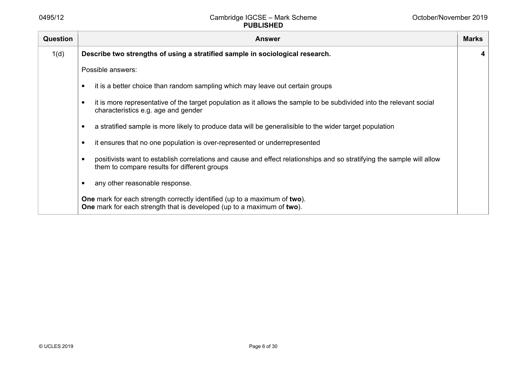 Mark scheme, page 6 of 30