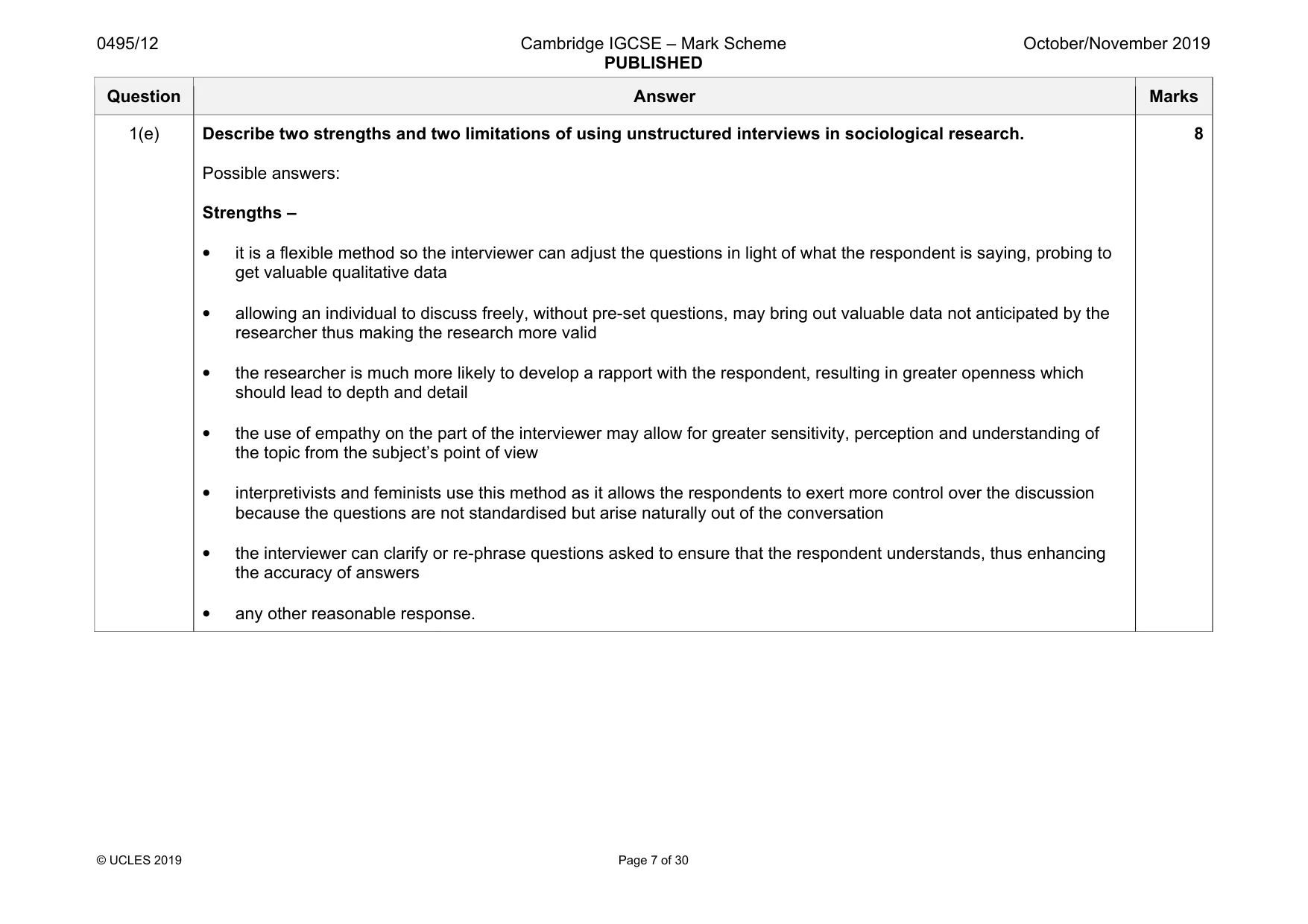 Mark scheme, page 7 of 30