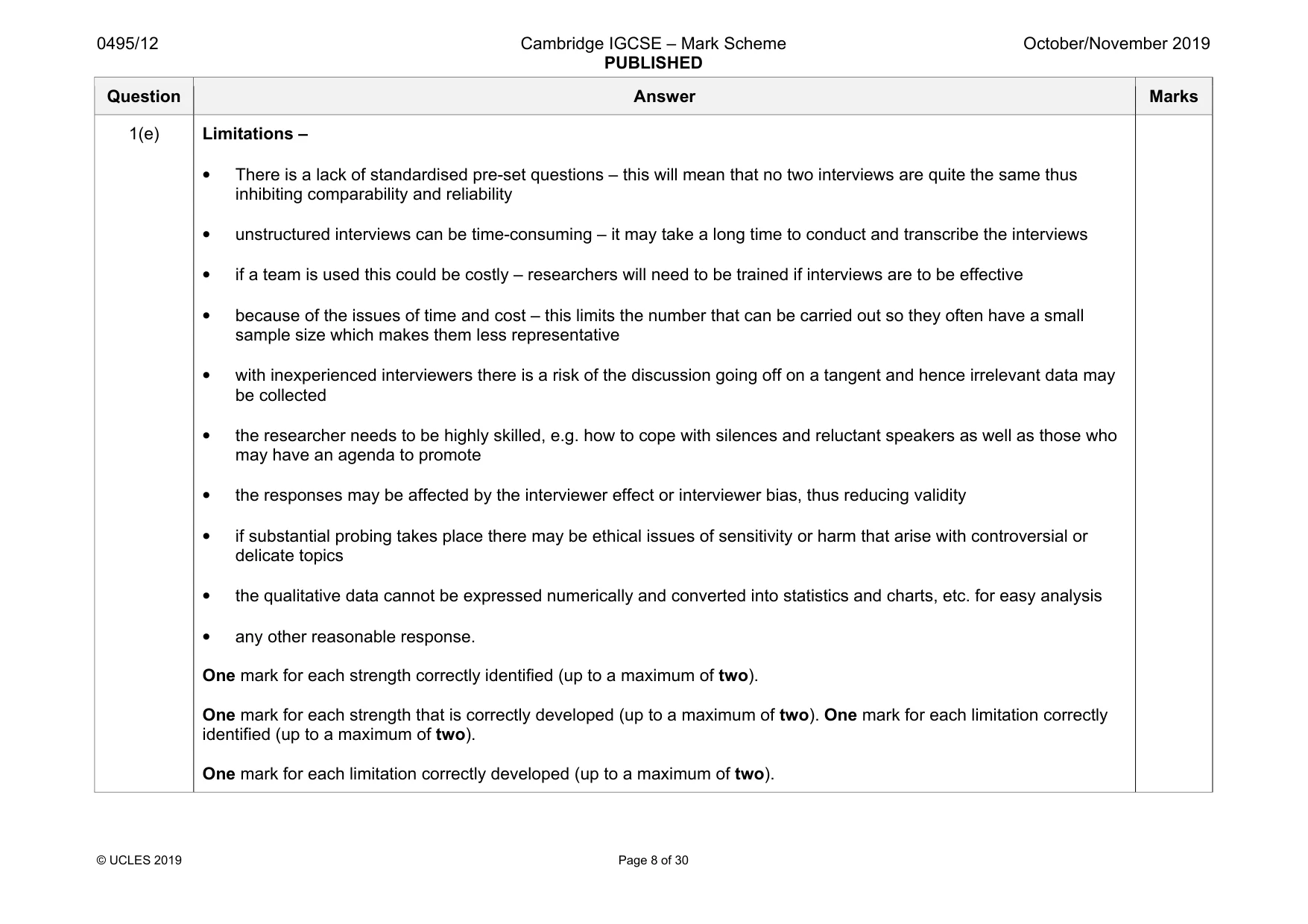 Mark scheme, page 8 of 30