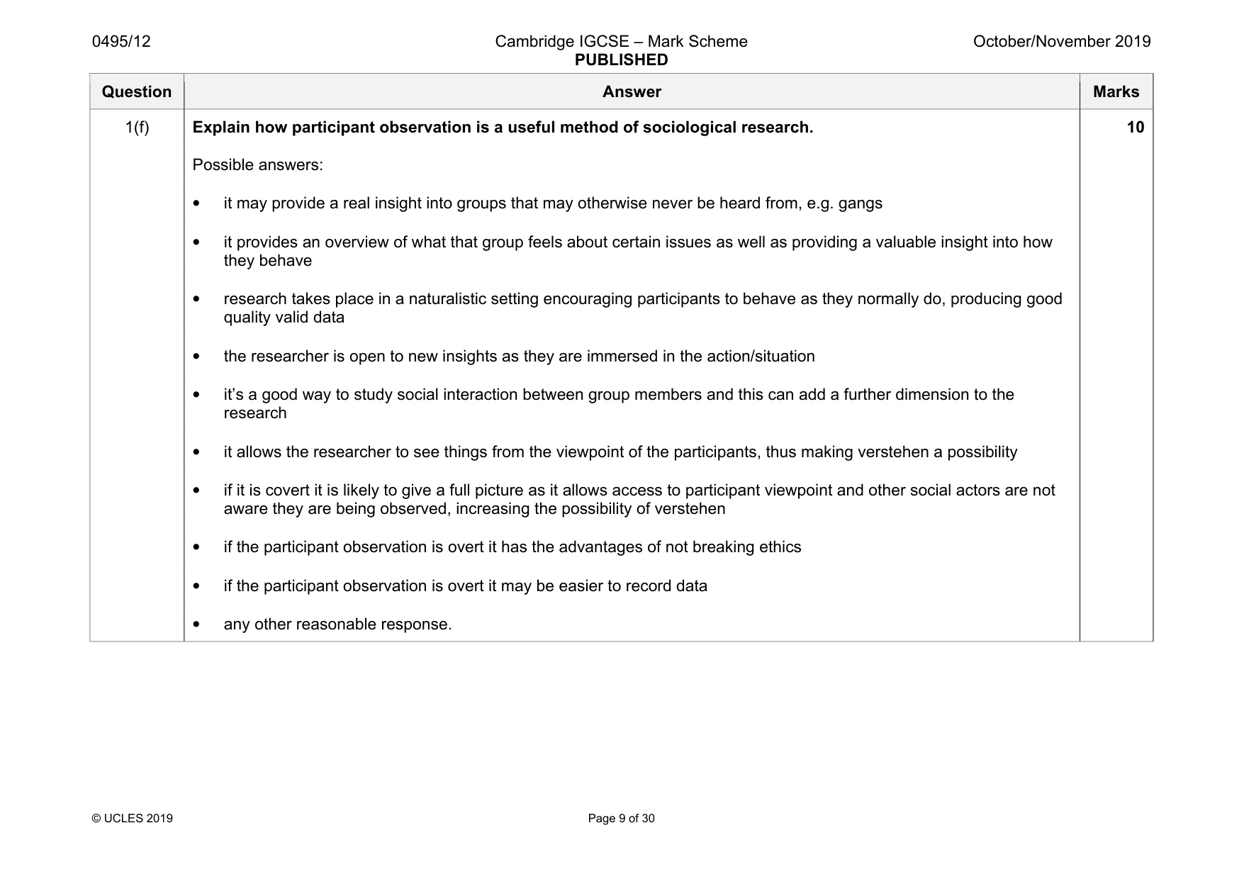 Mark scheme, page 9 of 30