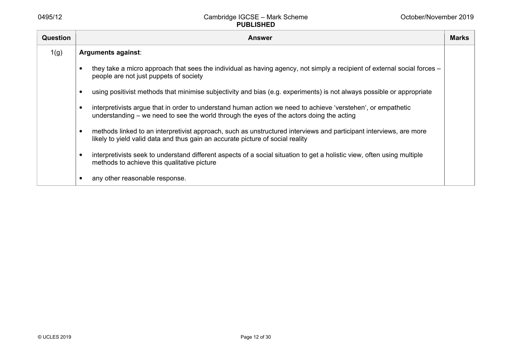 Mark scheme, page 12 of 30
