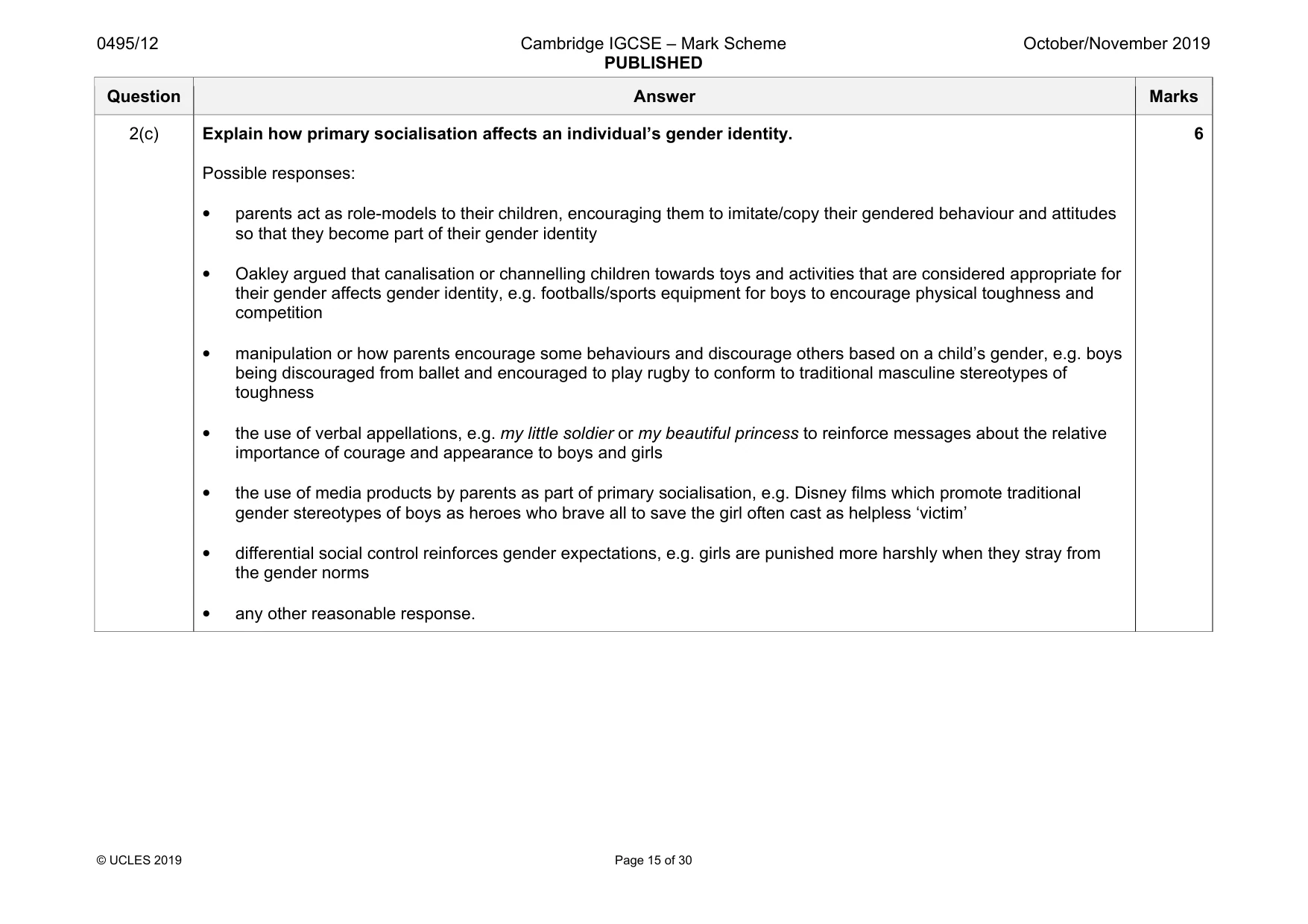 Mark scheme, page 15 of 30