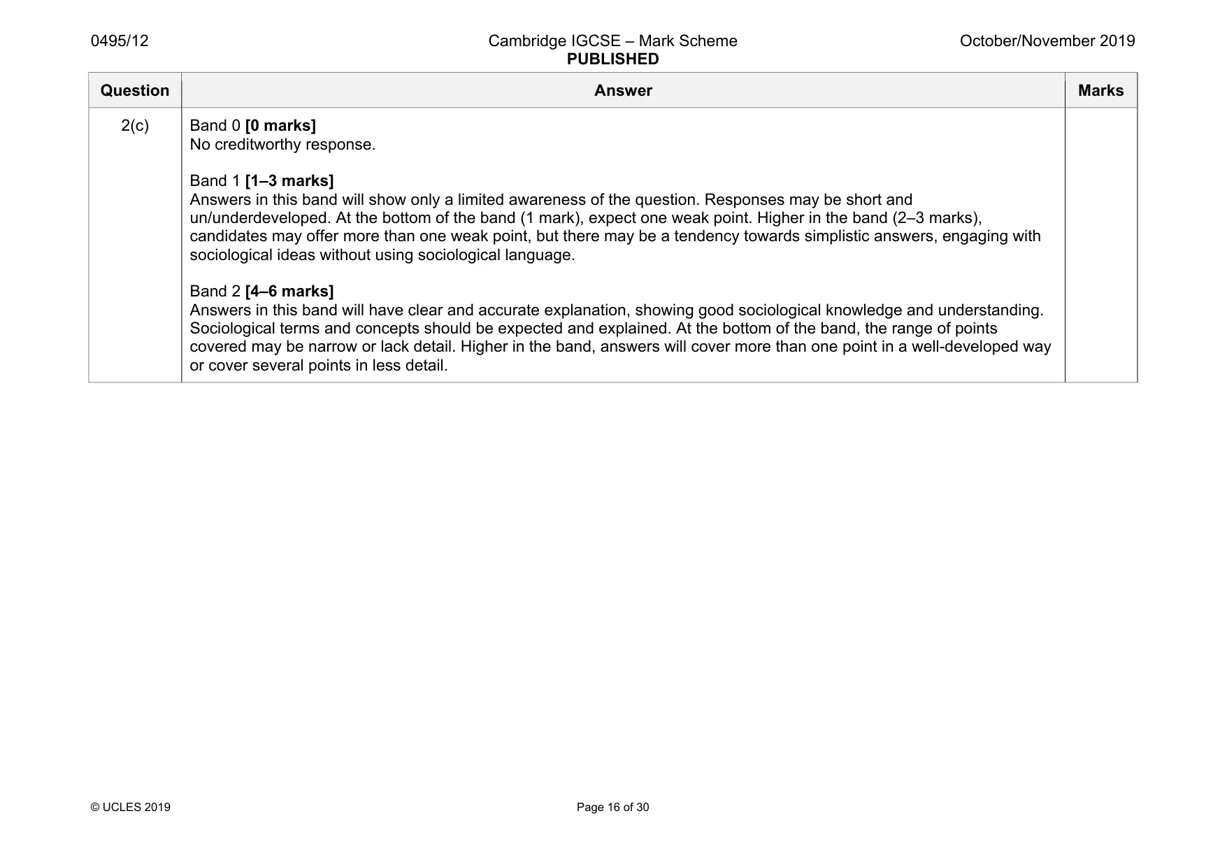 Mark scheme, page 16 of 30