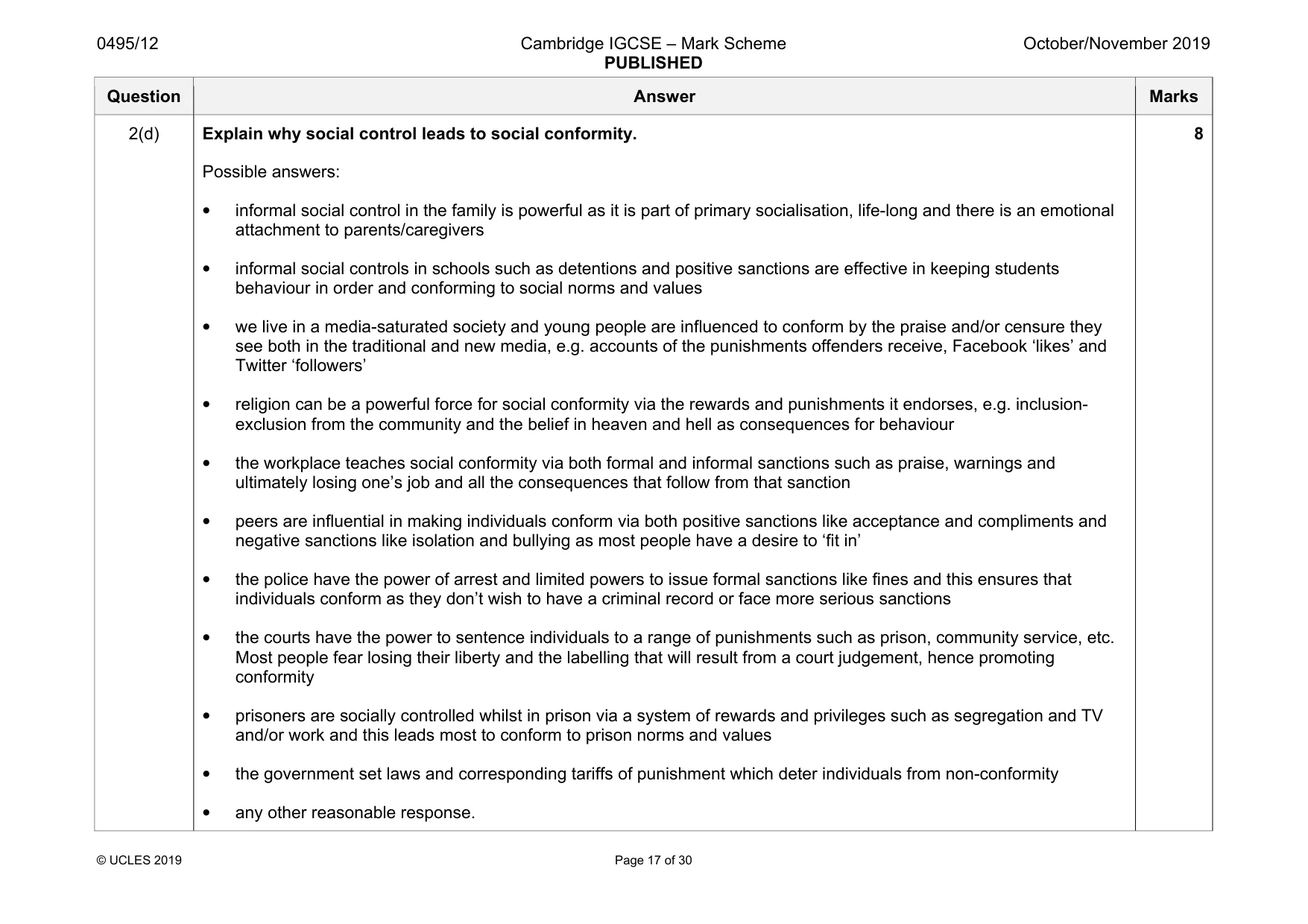 Mark scheme, page 17 of 30