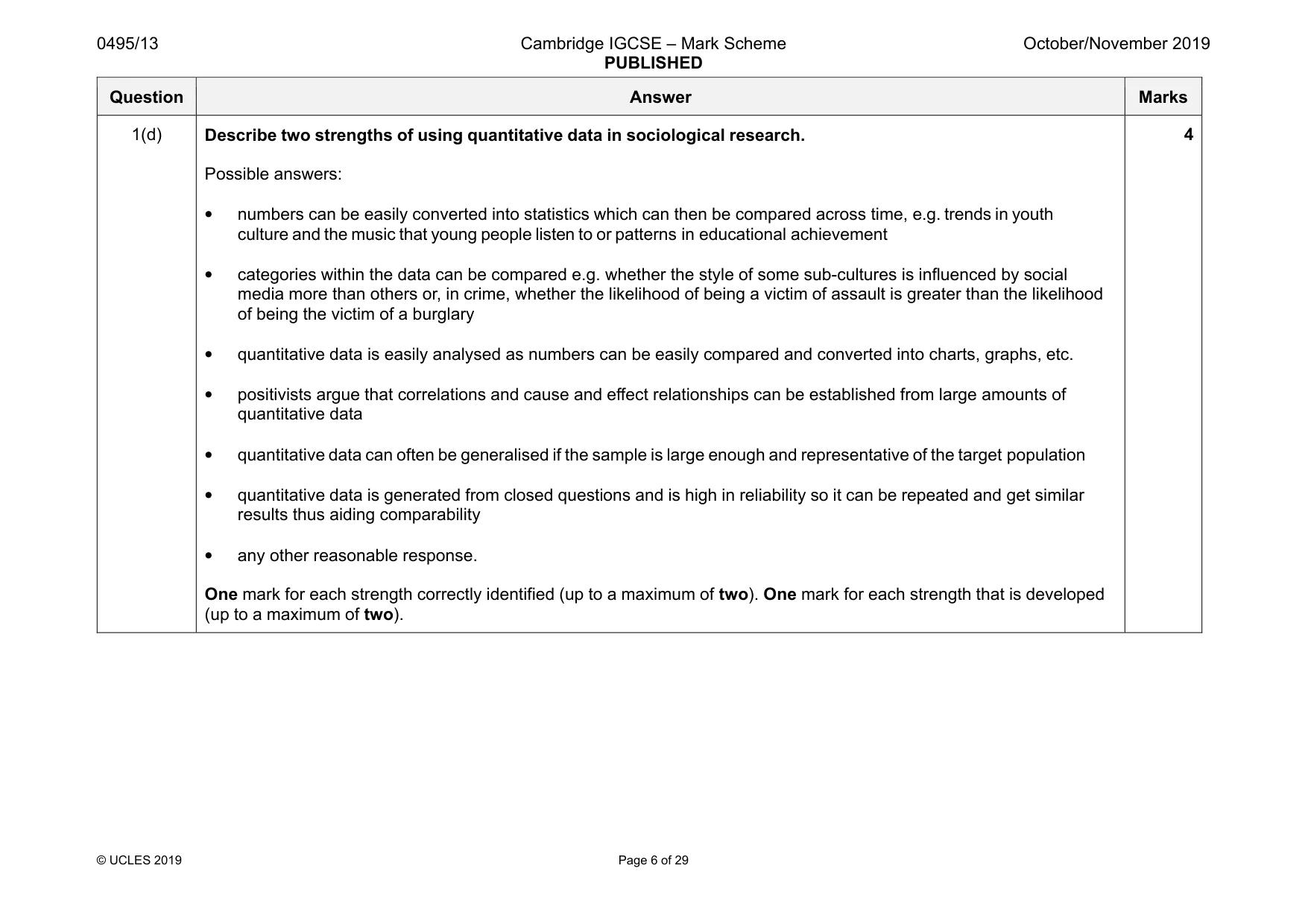 Mark scheme, page 6 of 29