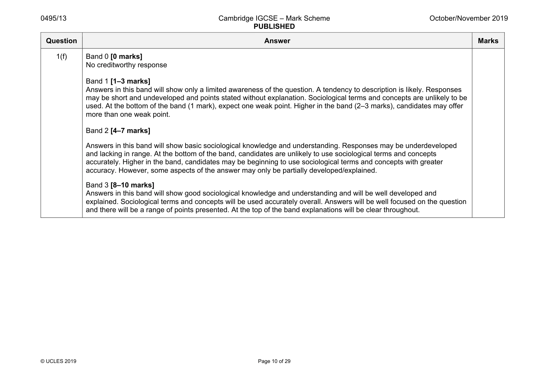 Mark scheme, page 10 of 29