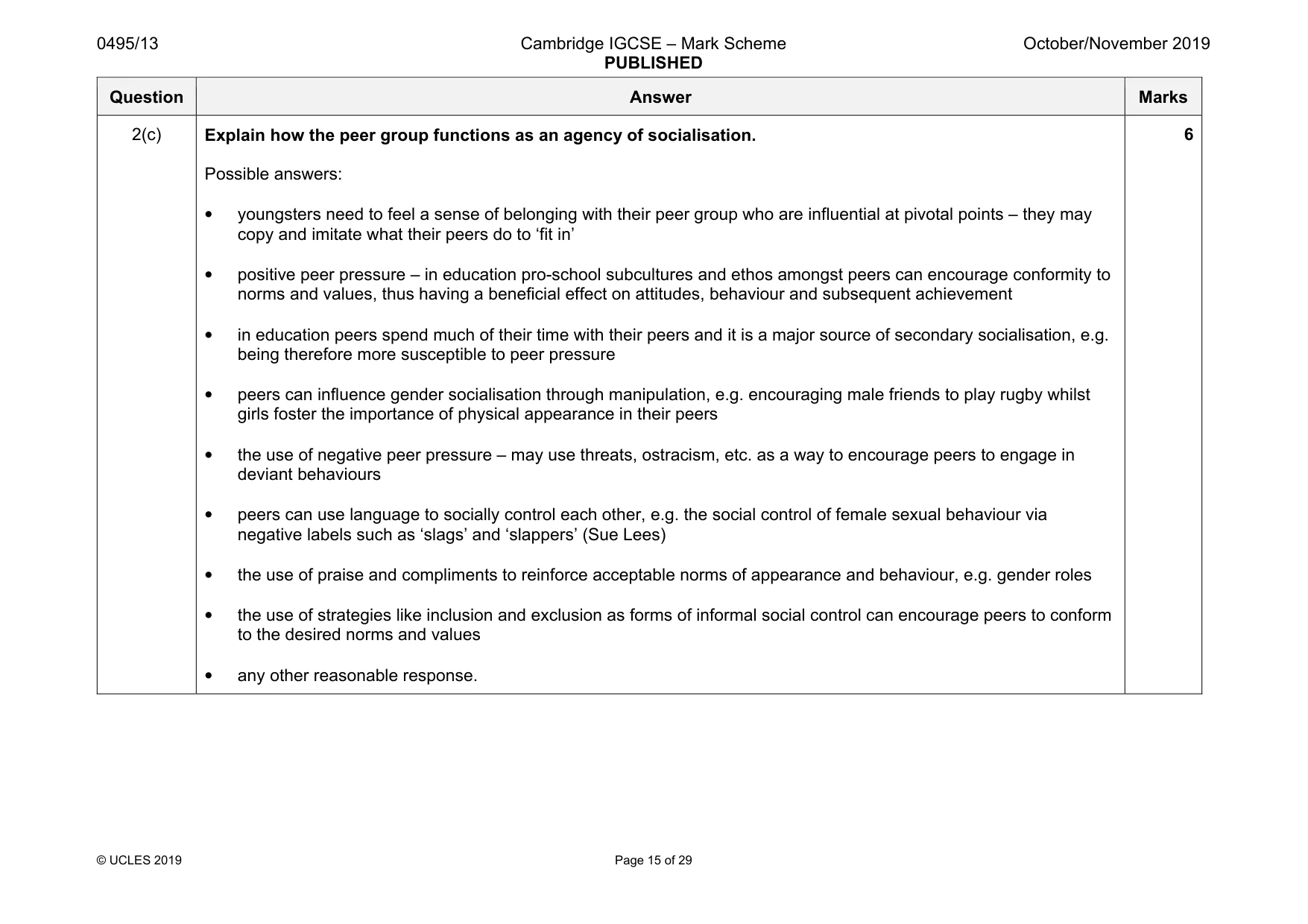 Mark scheme, page 15 of 29