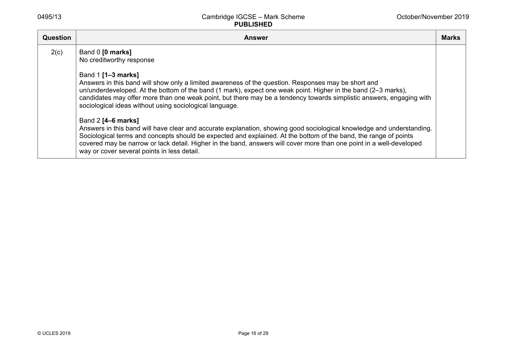 Mark scheme, page 16 of 29
