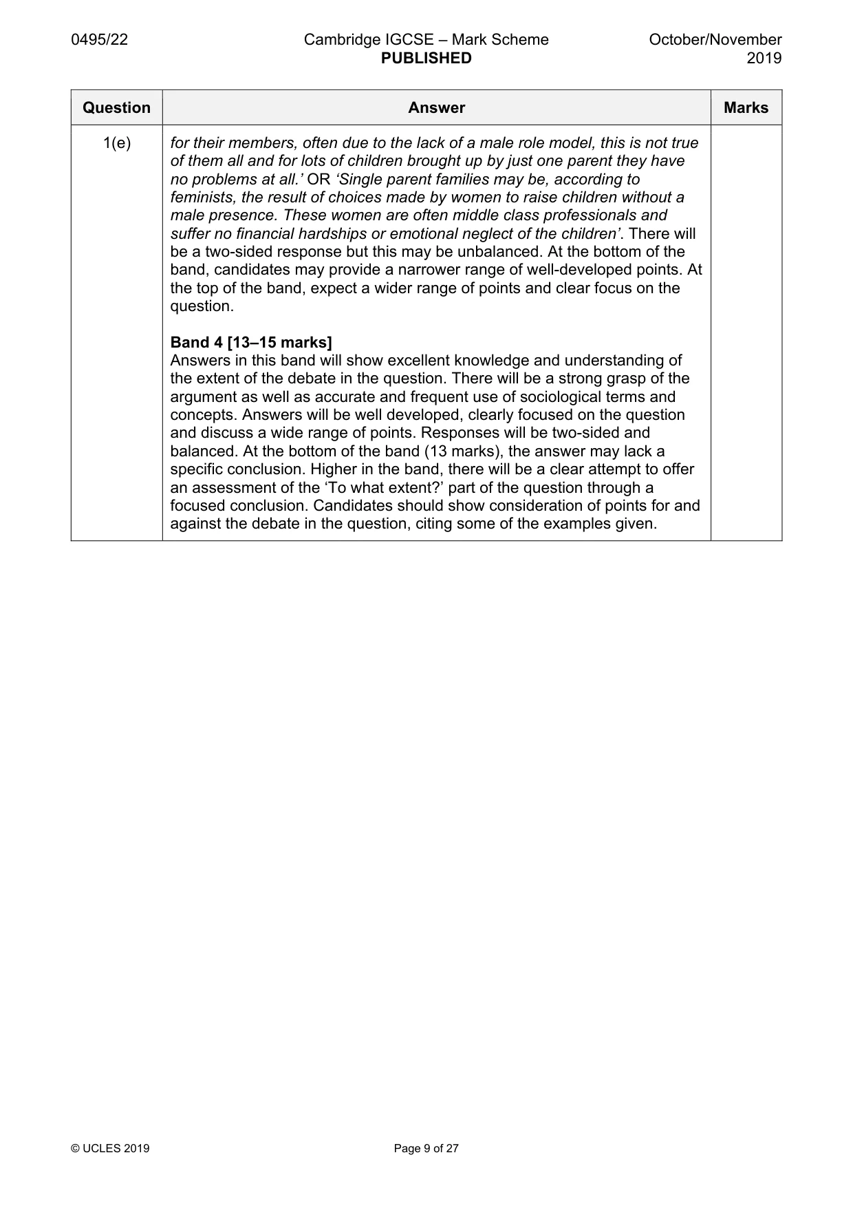 Mark scheme, page 9 of 27