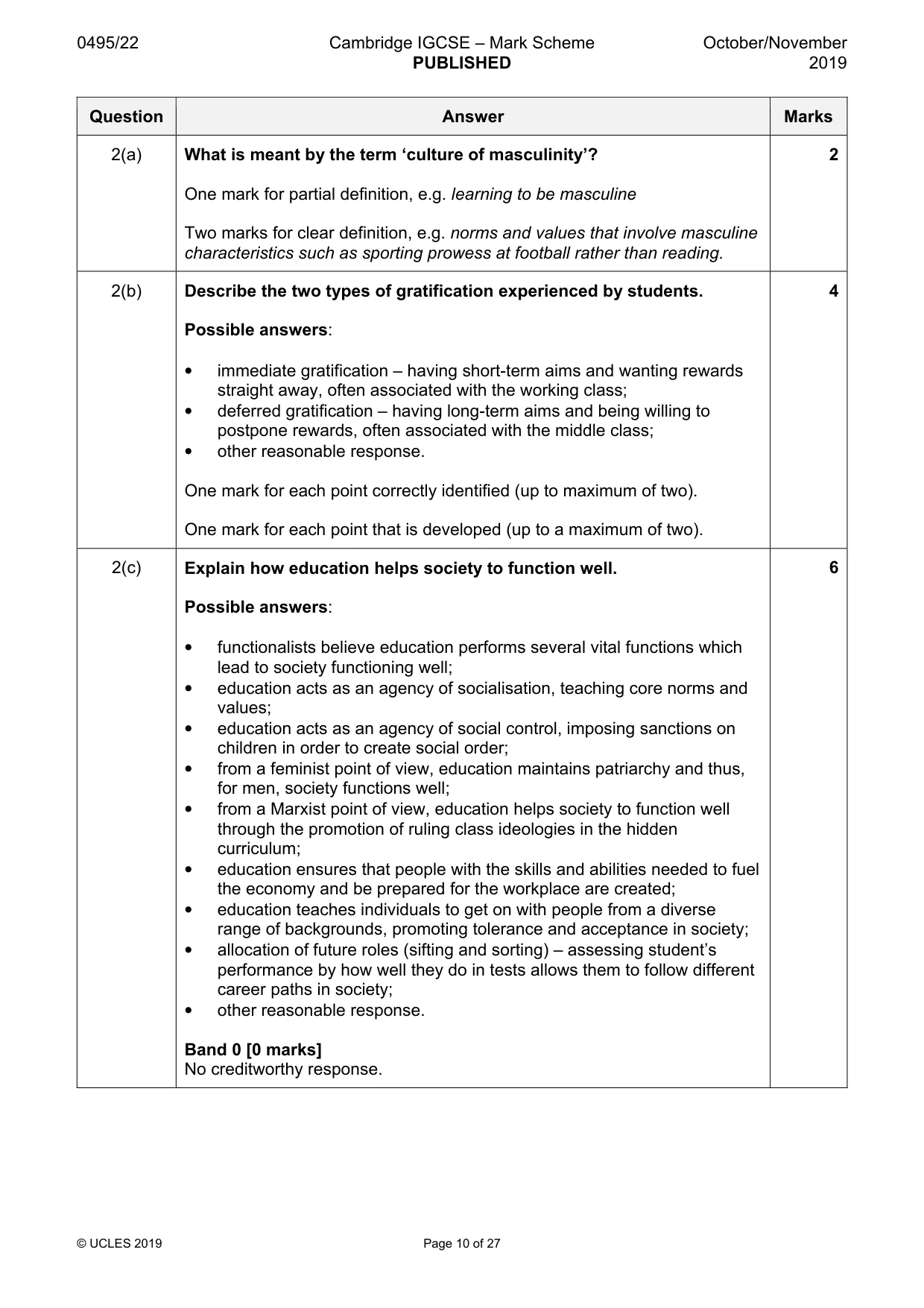 Mark scheme, page 10 of 27
