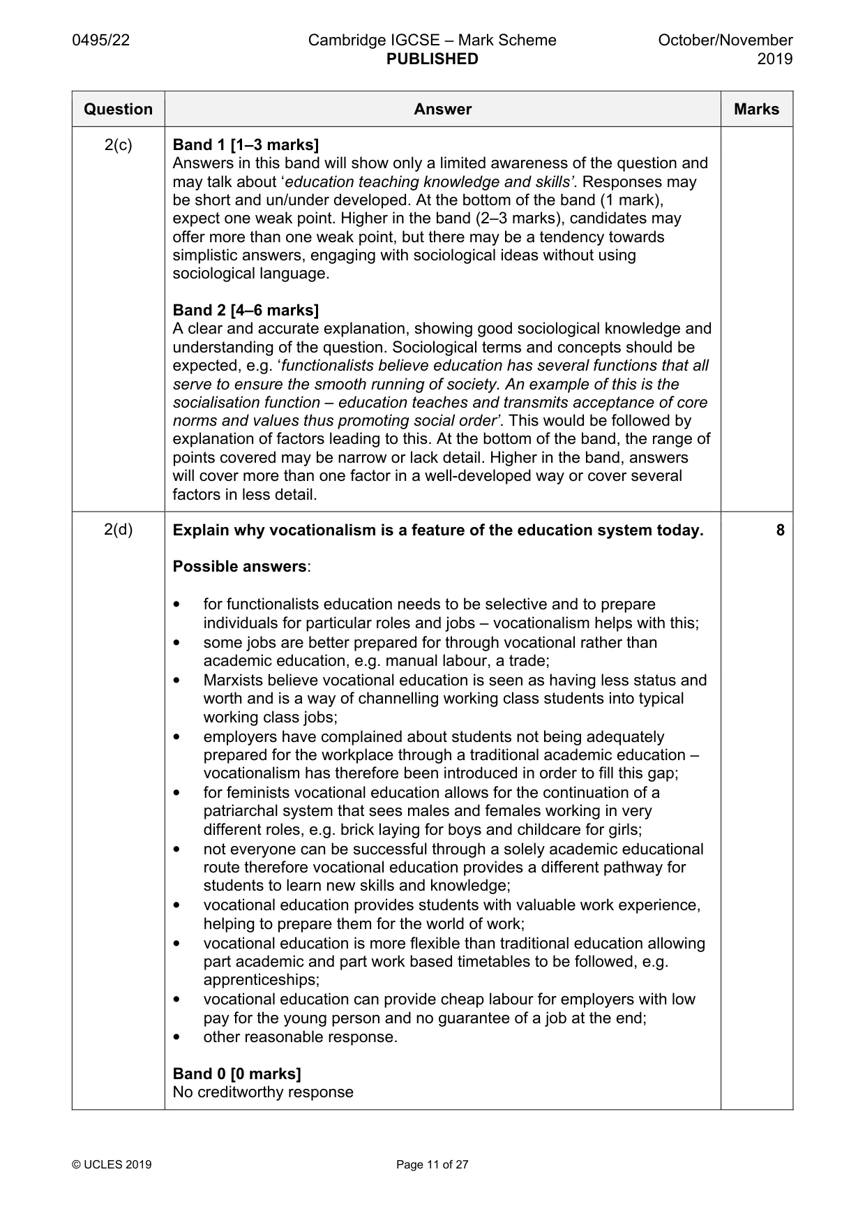 Mark scheme, page 11 of 27