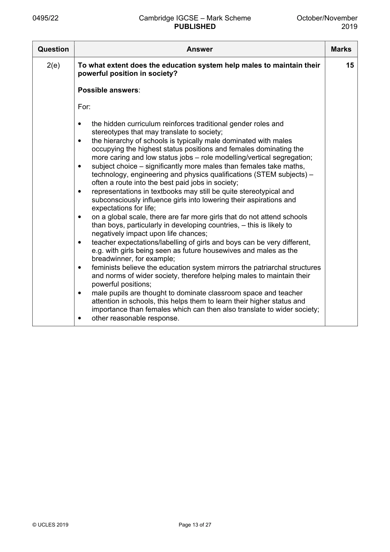 Mark scheme, page 13 of 27
