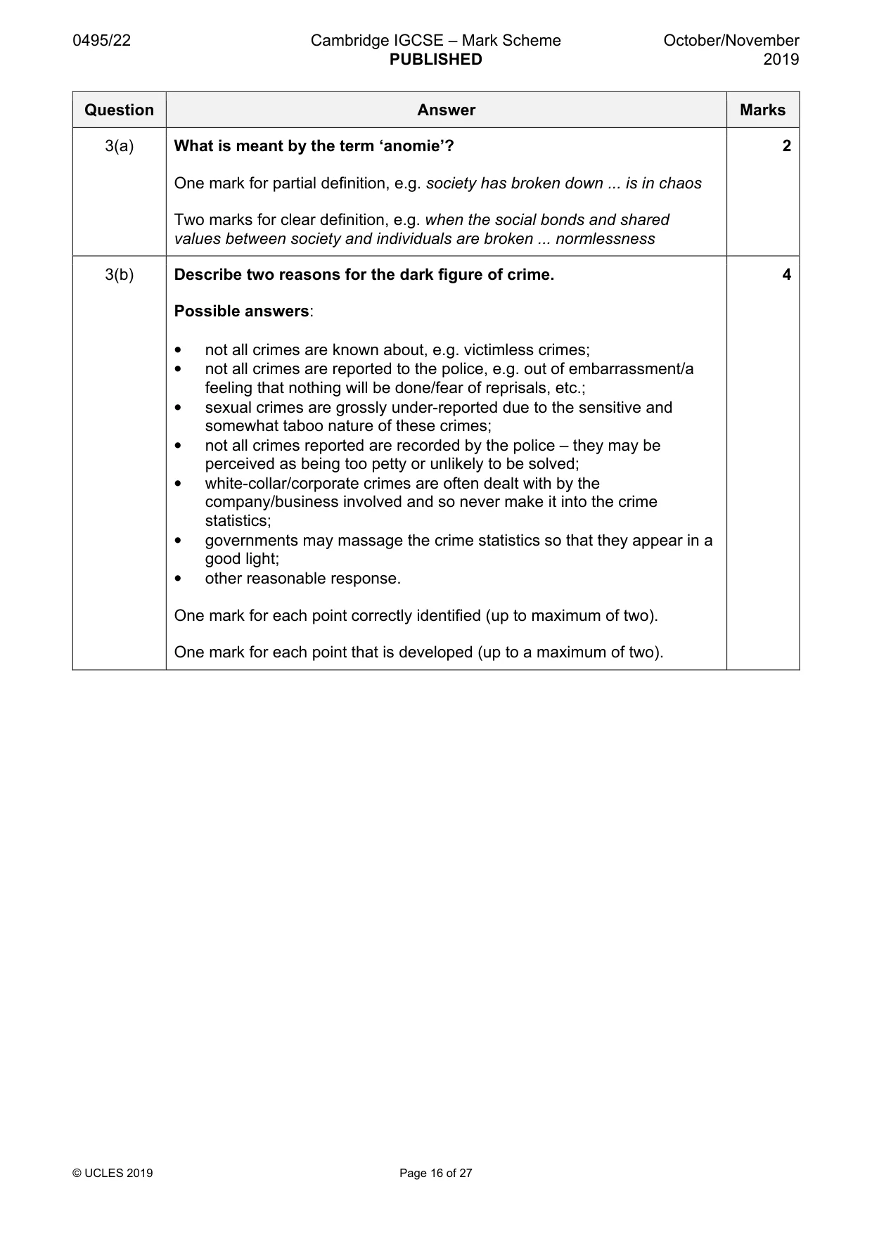 Mark scheme, page 16 of 27