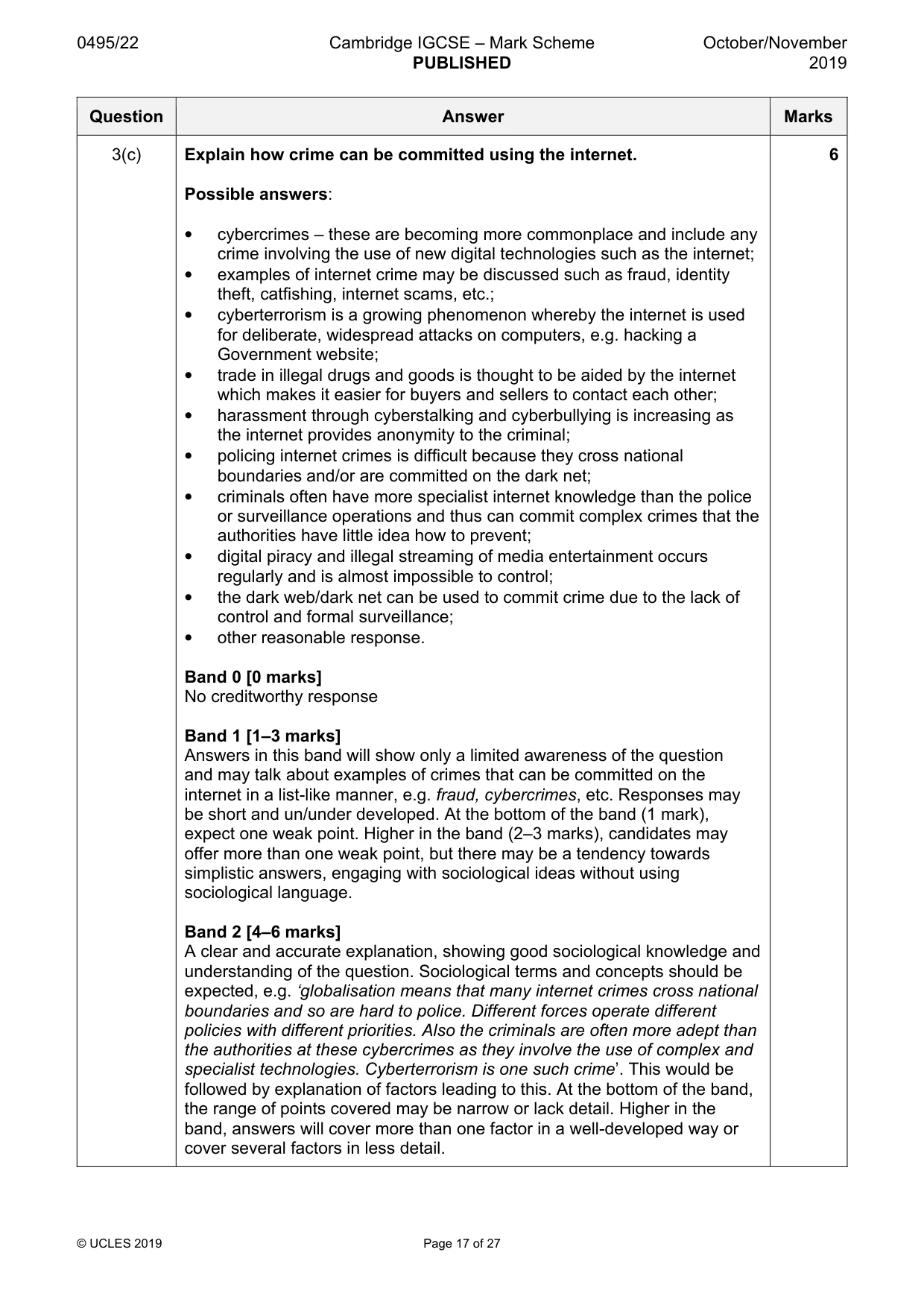 Mark scheme, page 17 of 27