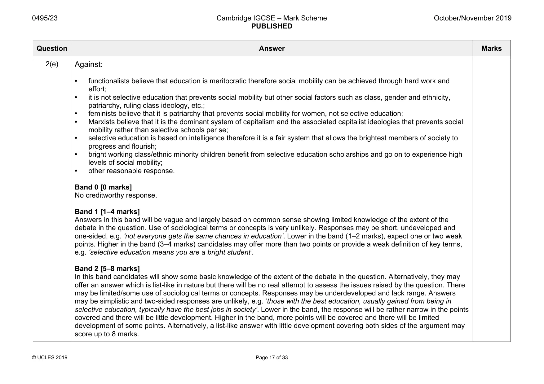 Mark scheme, page 17 of 33