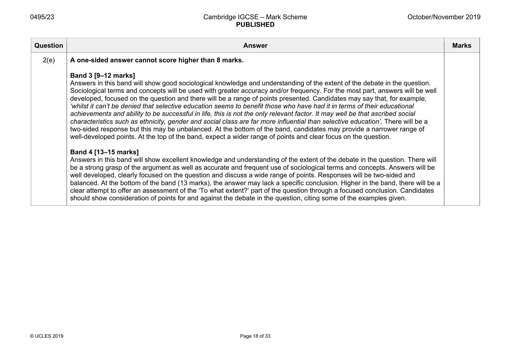 Mark scheme, page 18 of 33