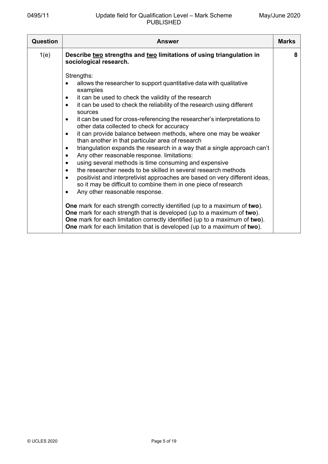 Mark scheme, page 5 of 19