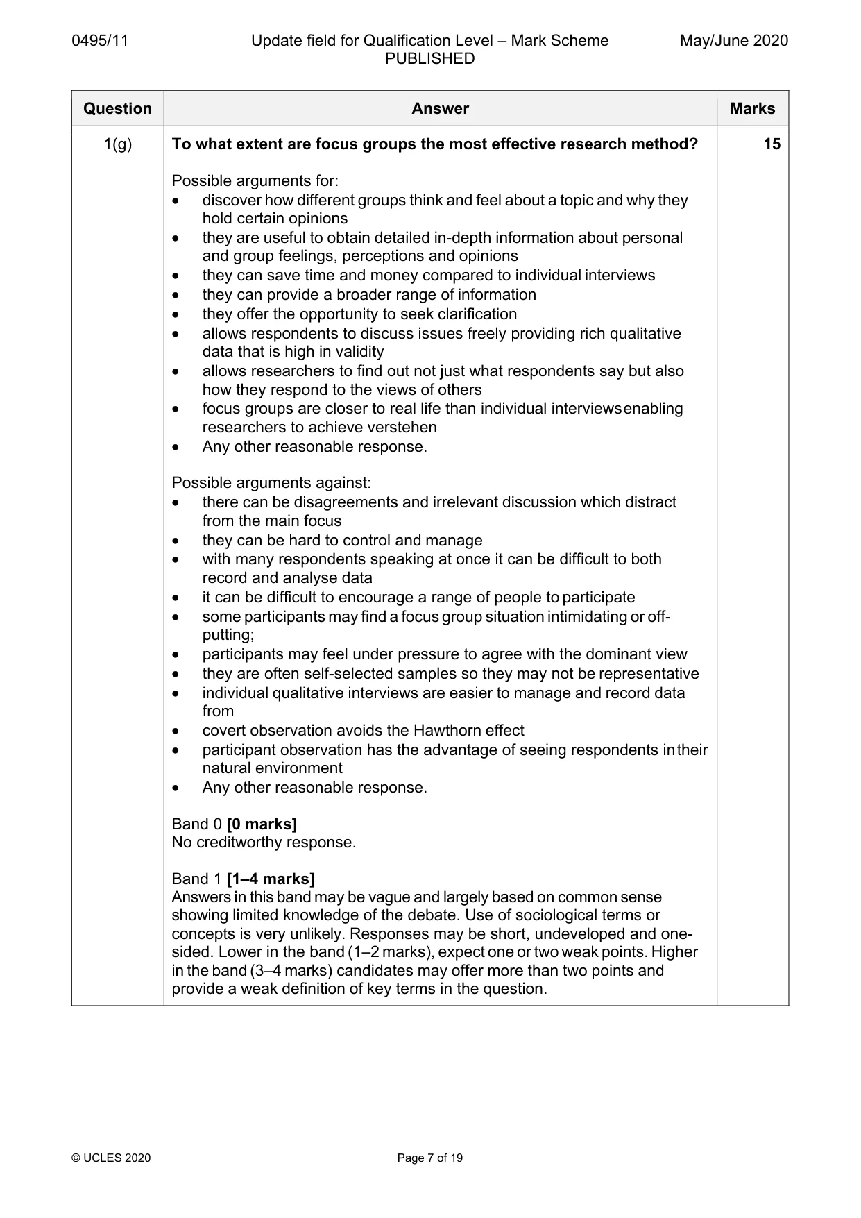Mark scheme, page 7 of 19