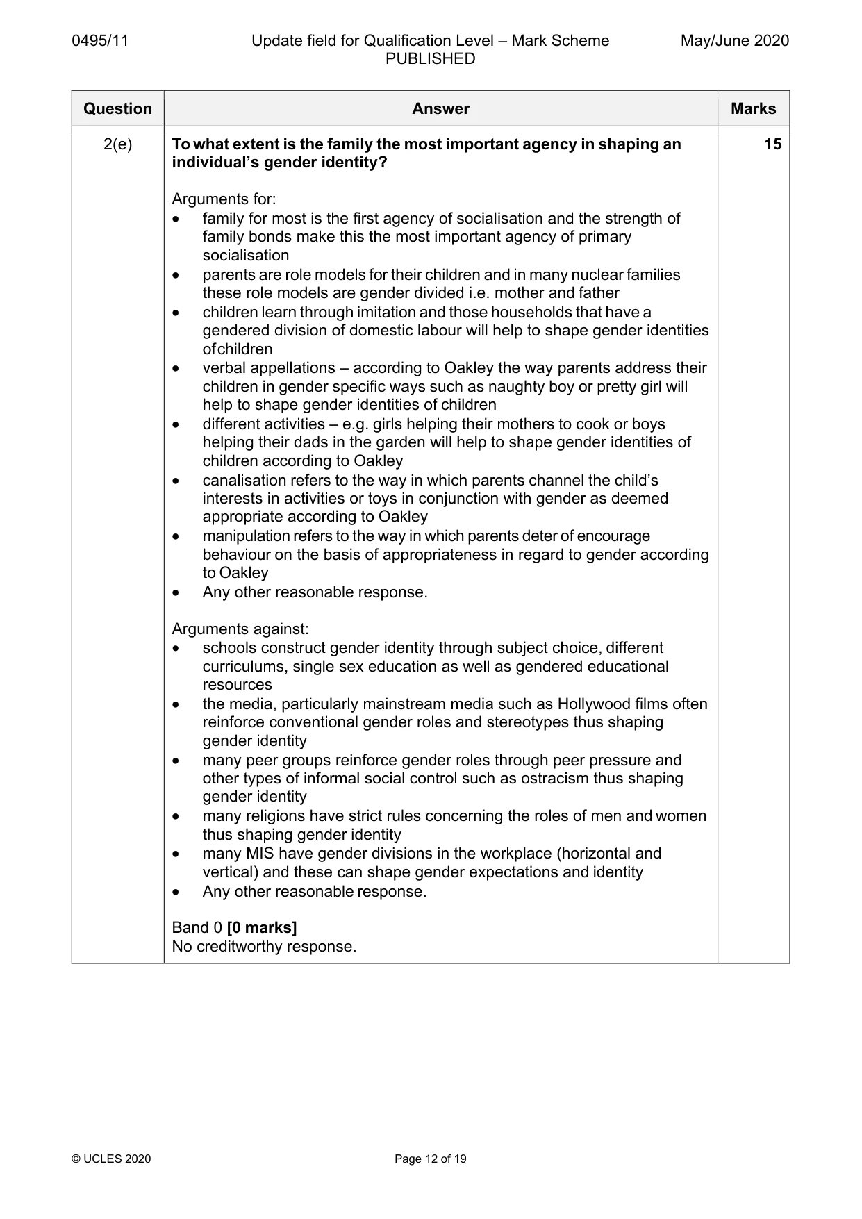 Mark scheme, page 12 of 19