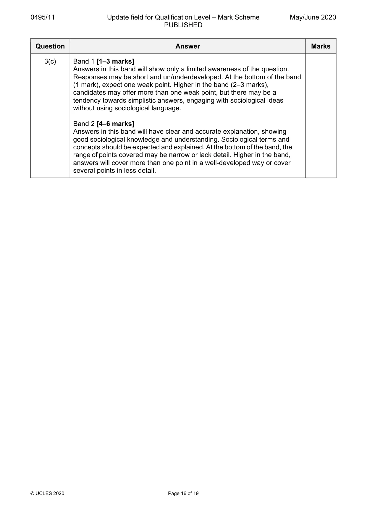 Mark scheme, page 16 of 19