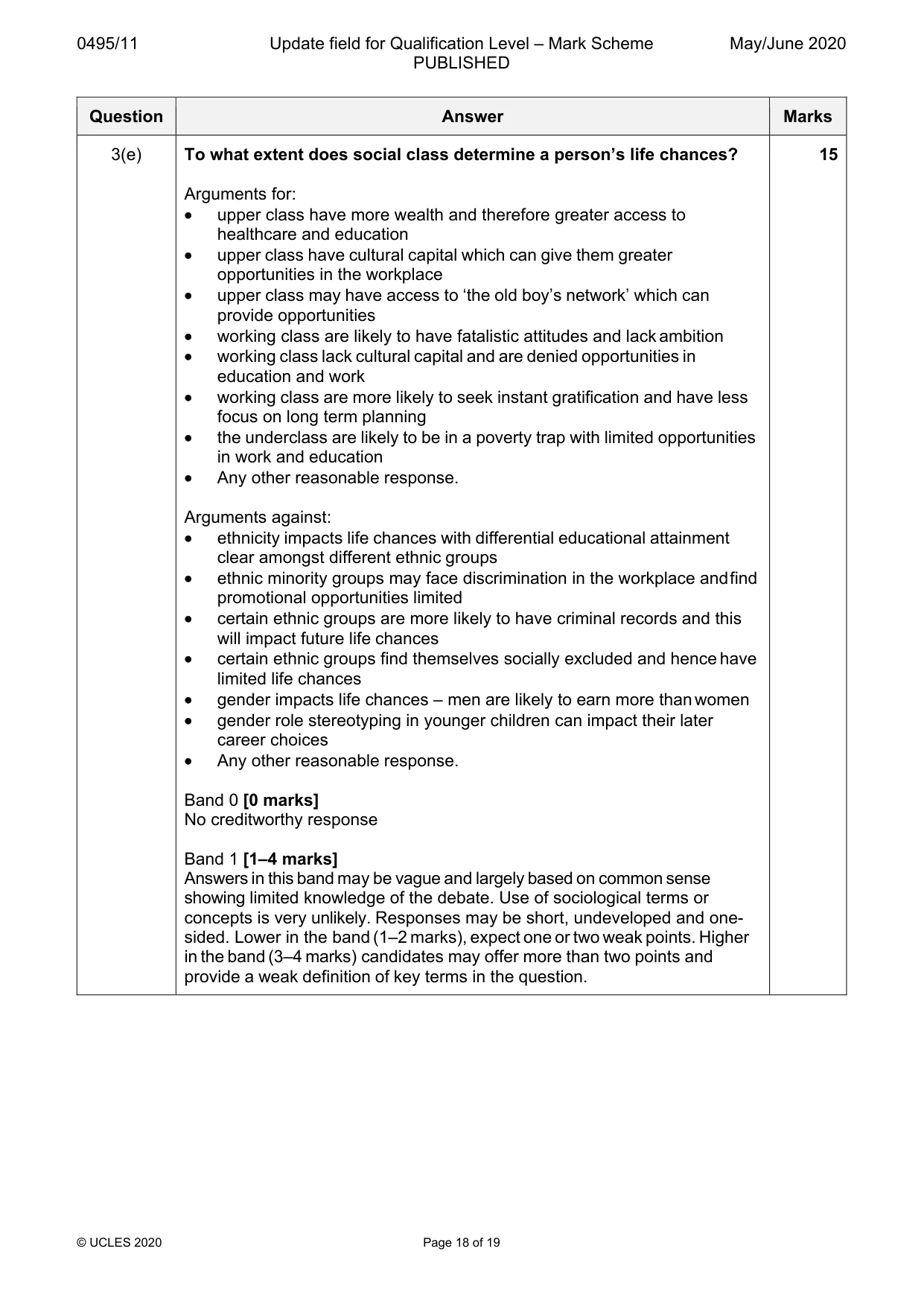 Mark scheme, page 18 of 19