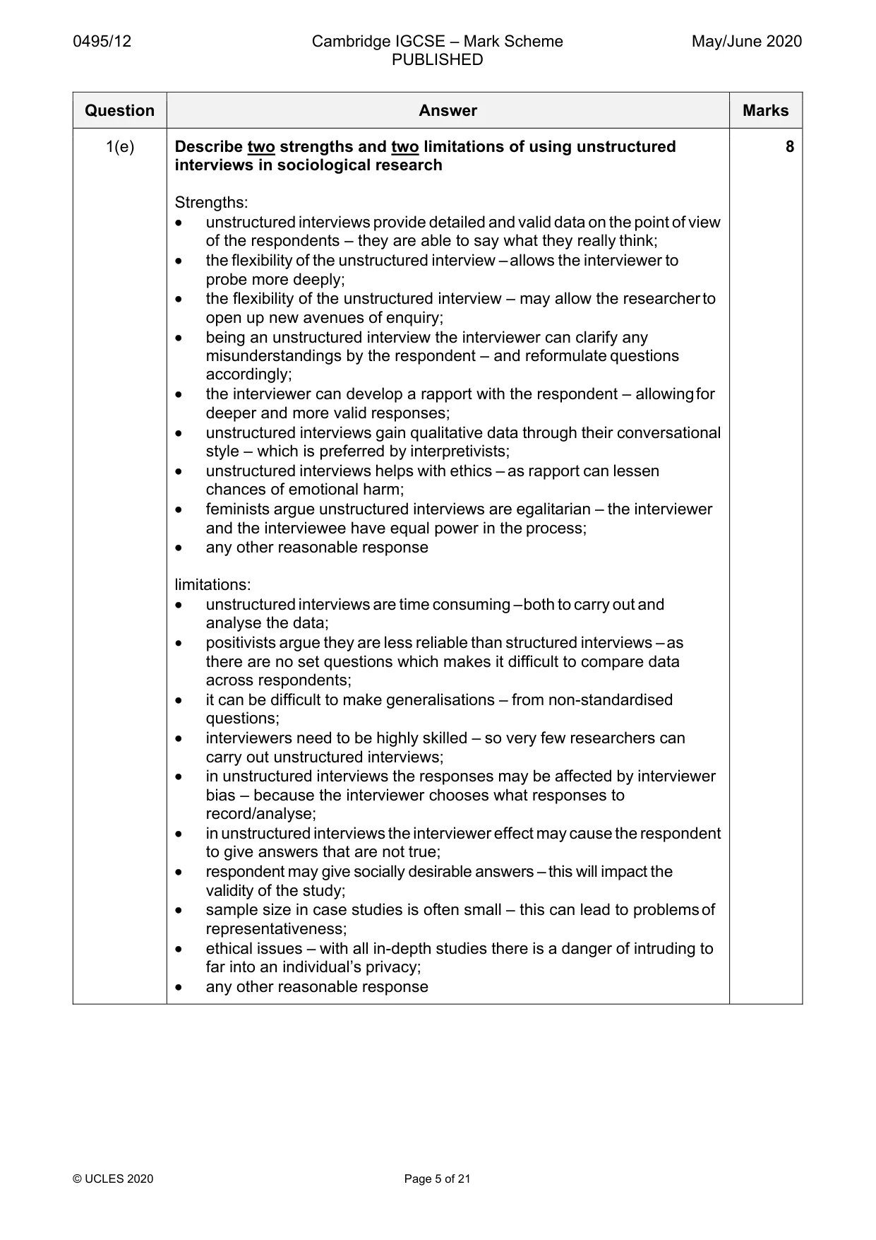 Mark scheme, page 5 of 21