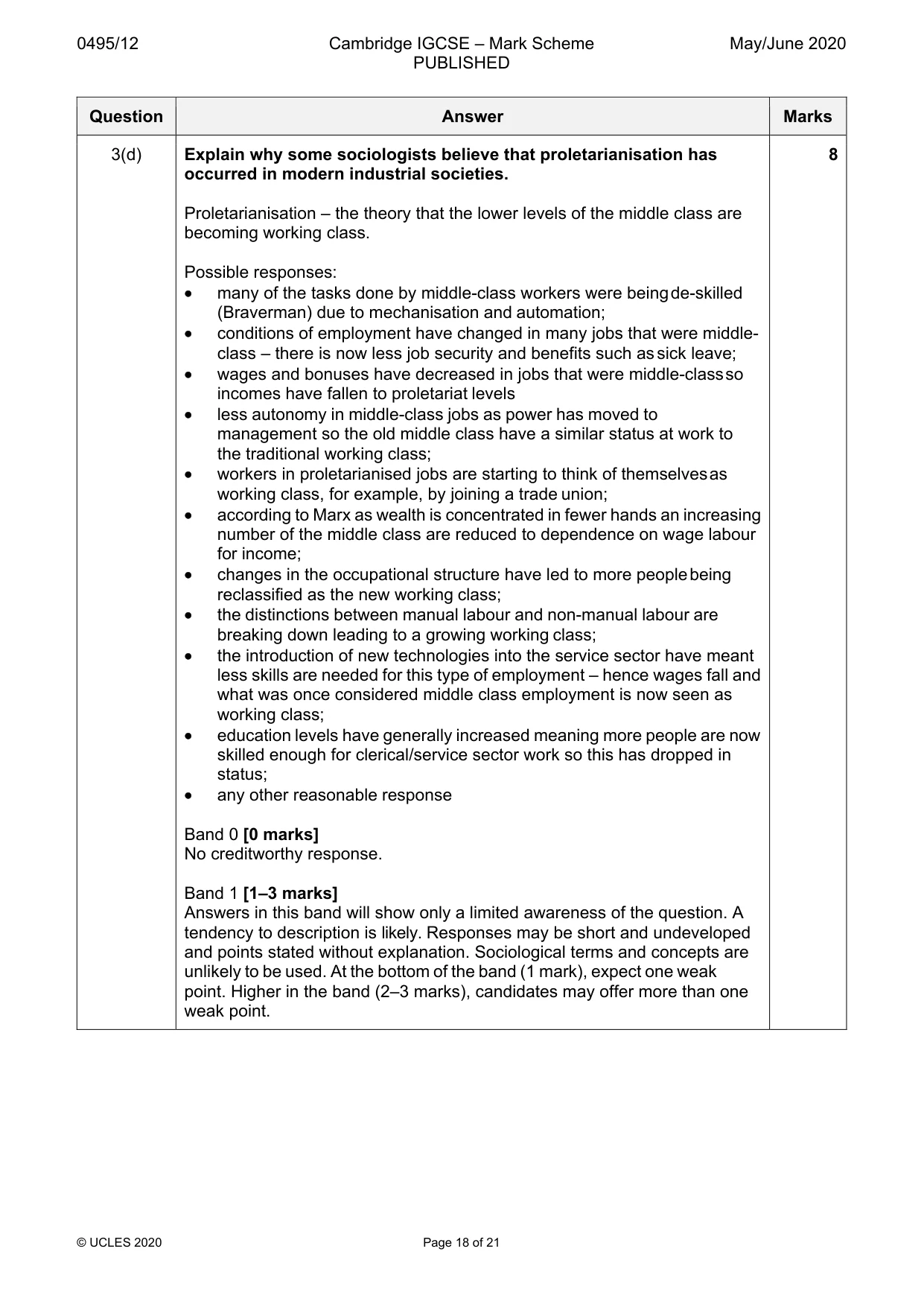 Mark scheme, page 18 of 21