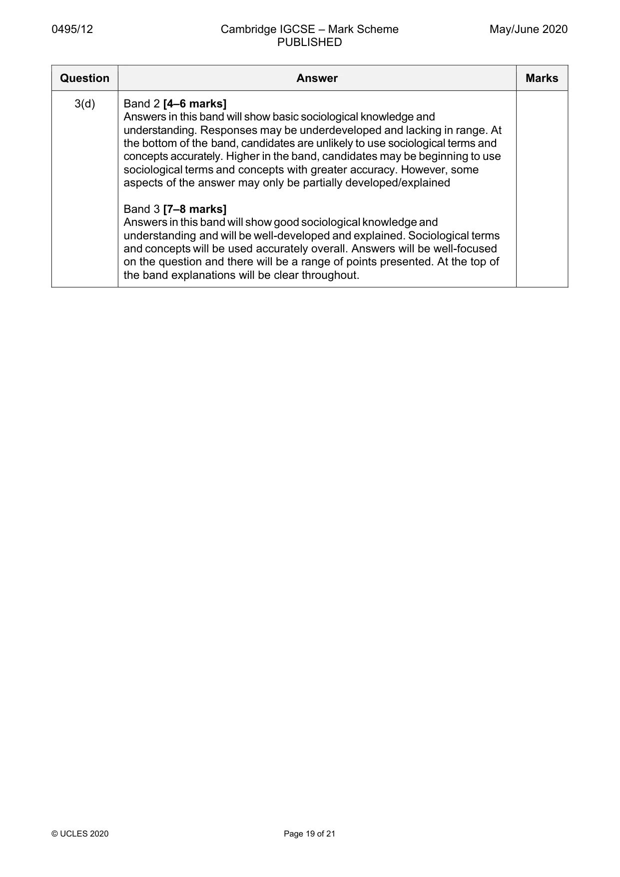 Mark scheme, page 19 of 21