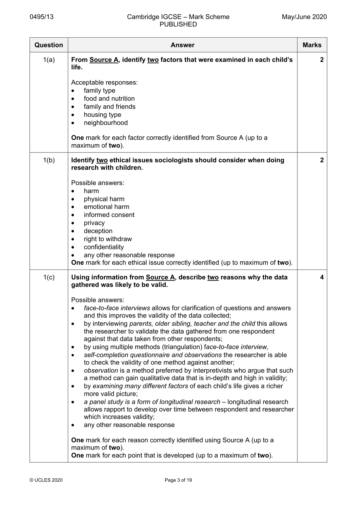 Mark scheme, page 3 of 19