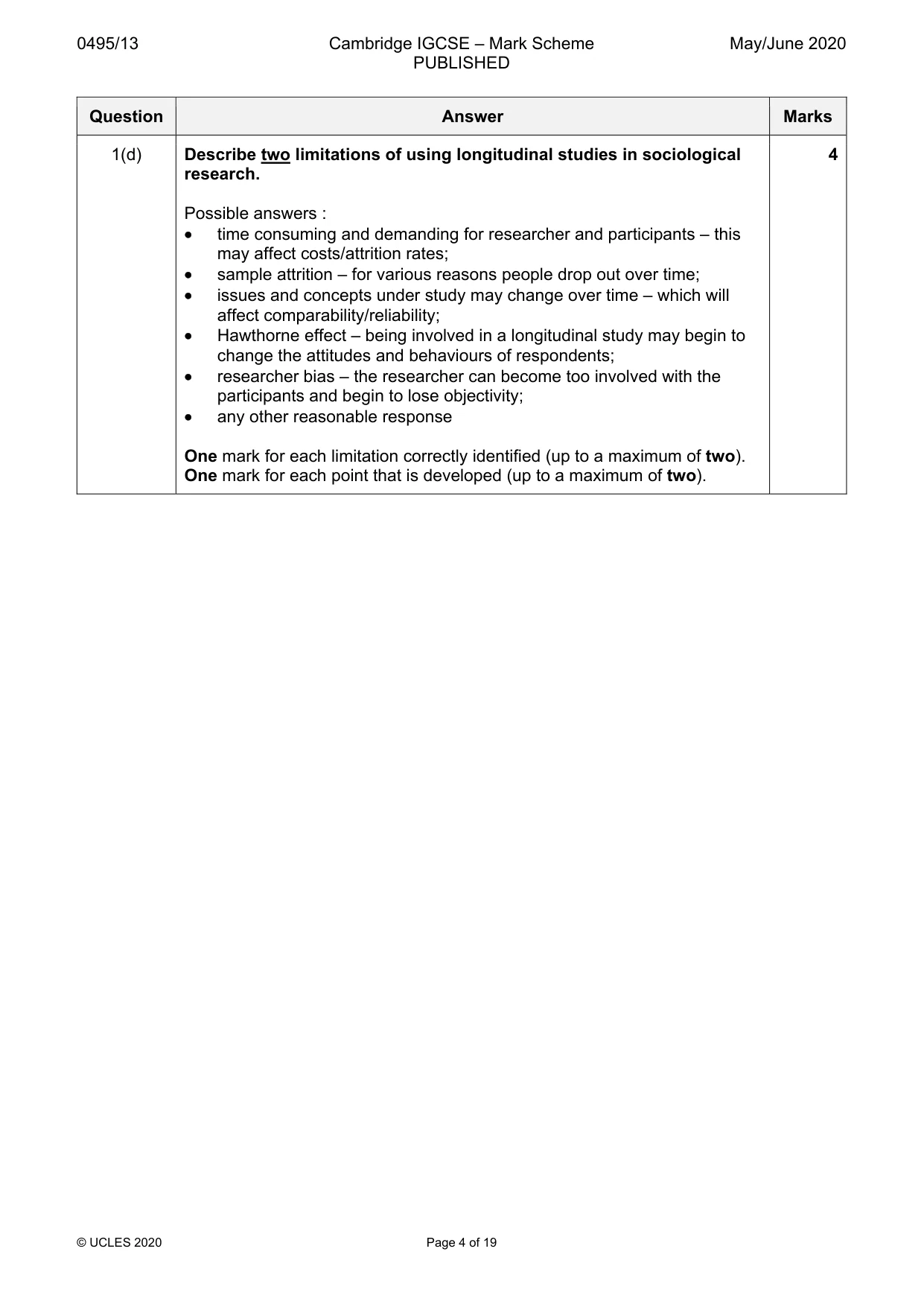 Mark scheme, page 4 of 19