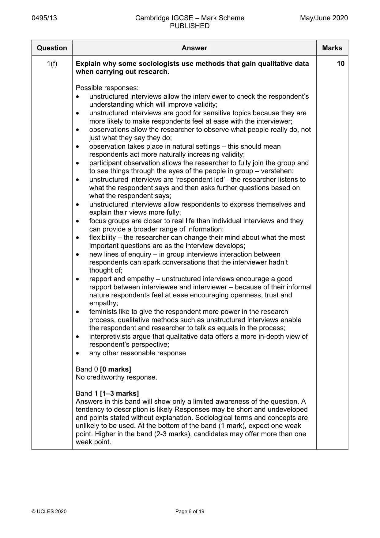 Mark scheme, page 6 of 19