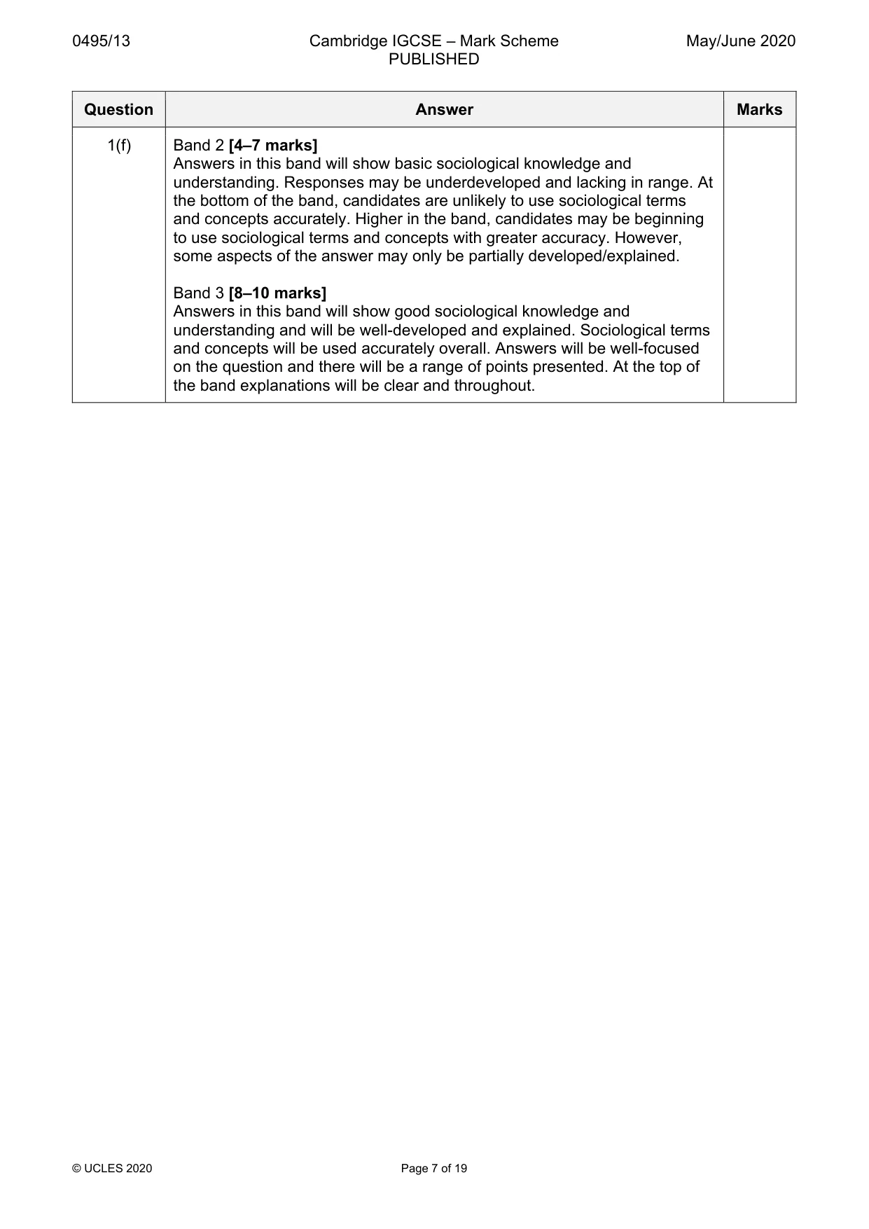 Mark scheme, page 7 of 19