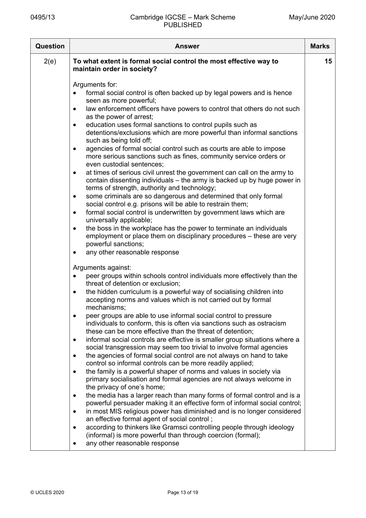 Mark scheme, page 13 of 19