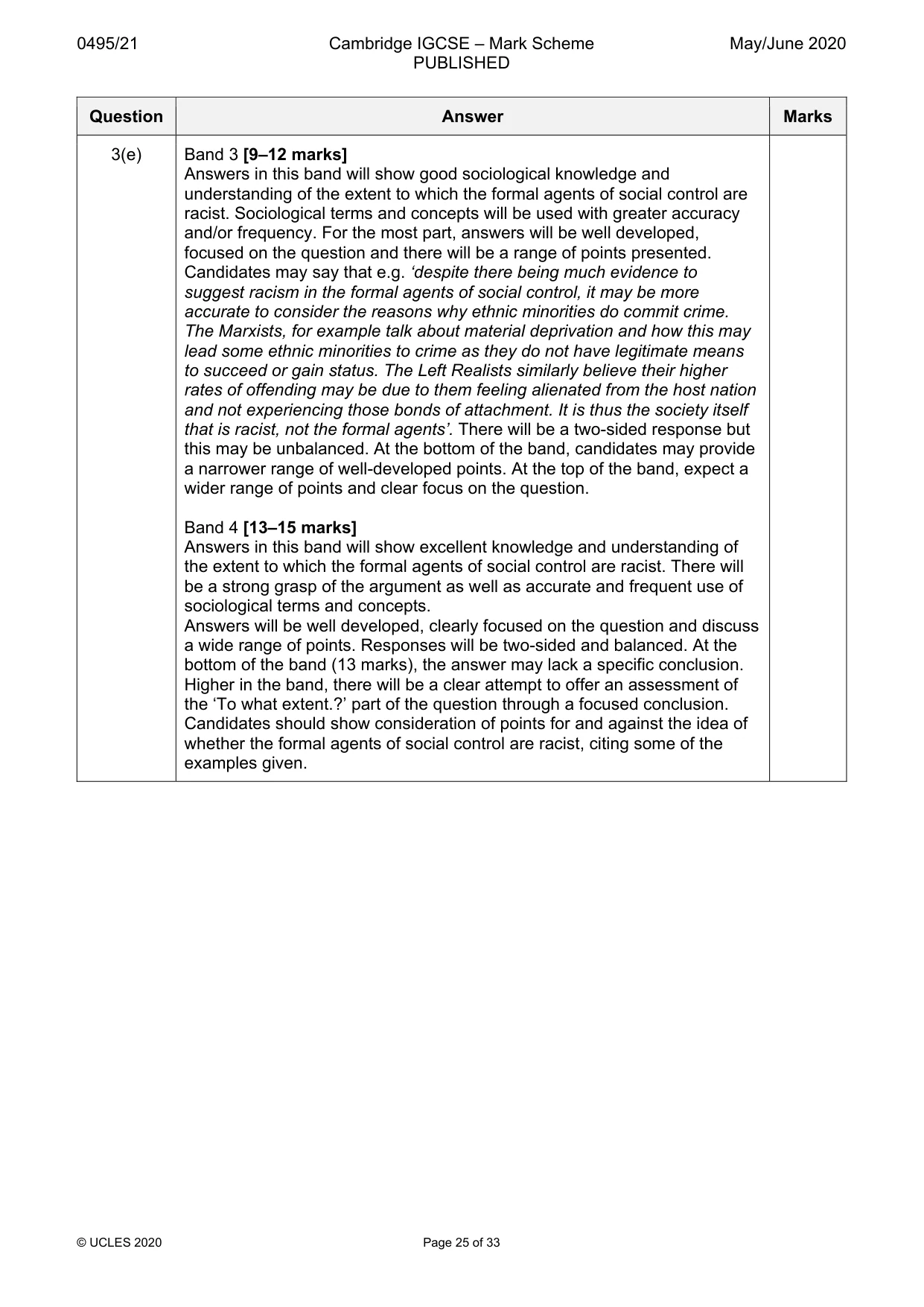 Mark scheme, page 25 of 33