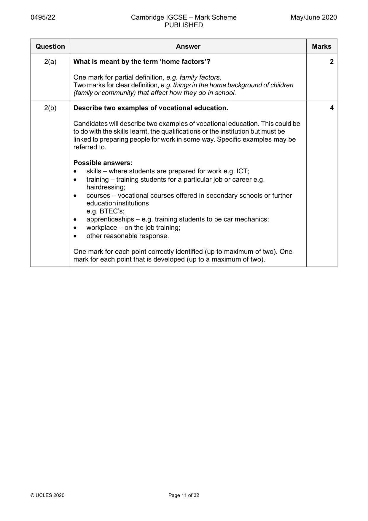 Mark scheme, page 11 of 32