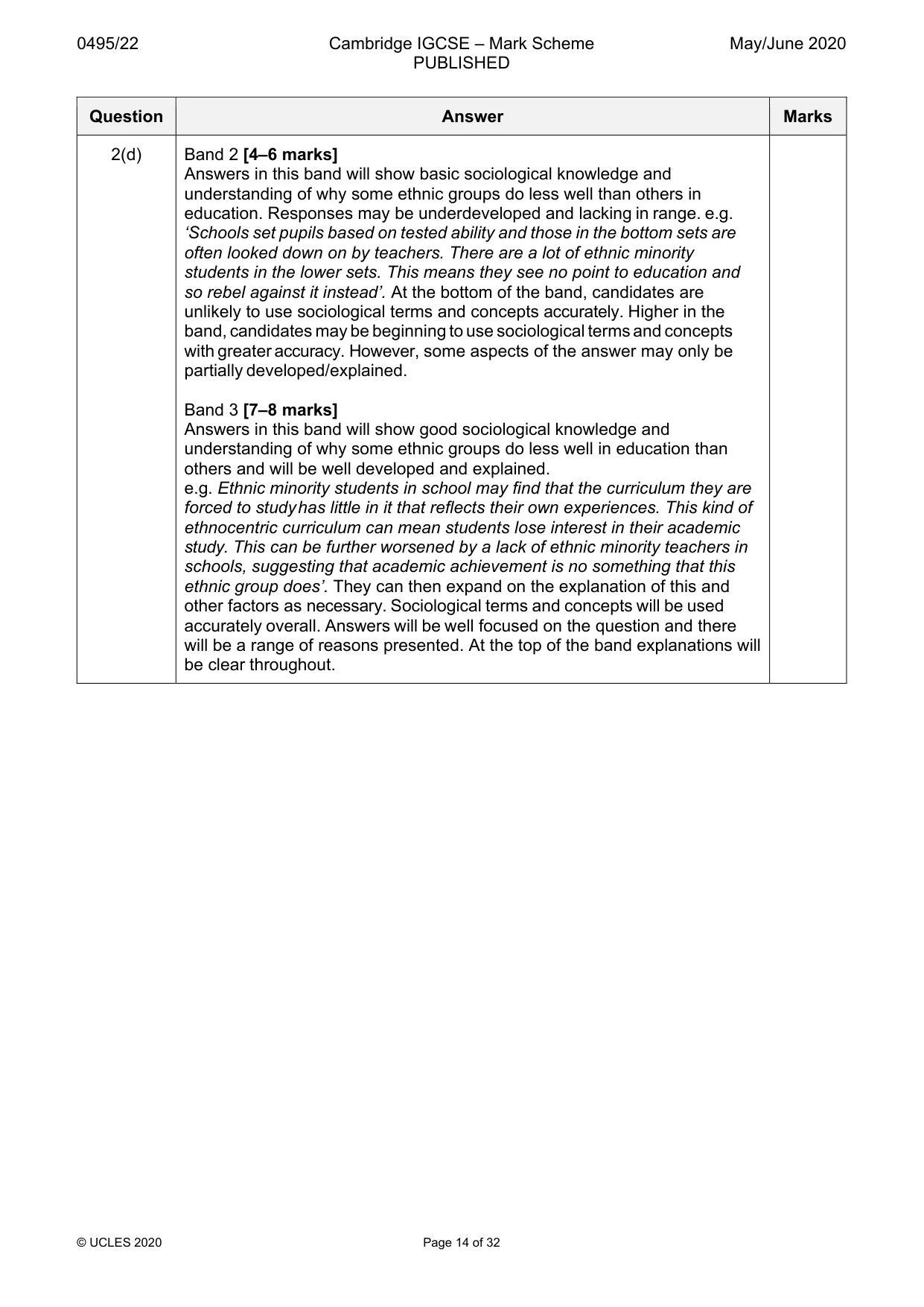 Mark scheme, page 14 of 32