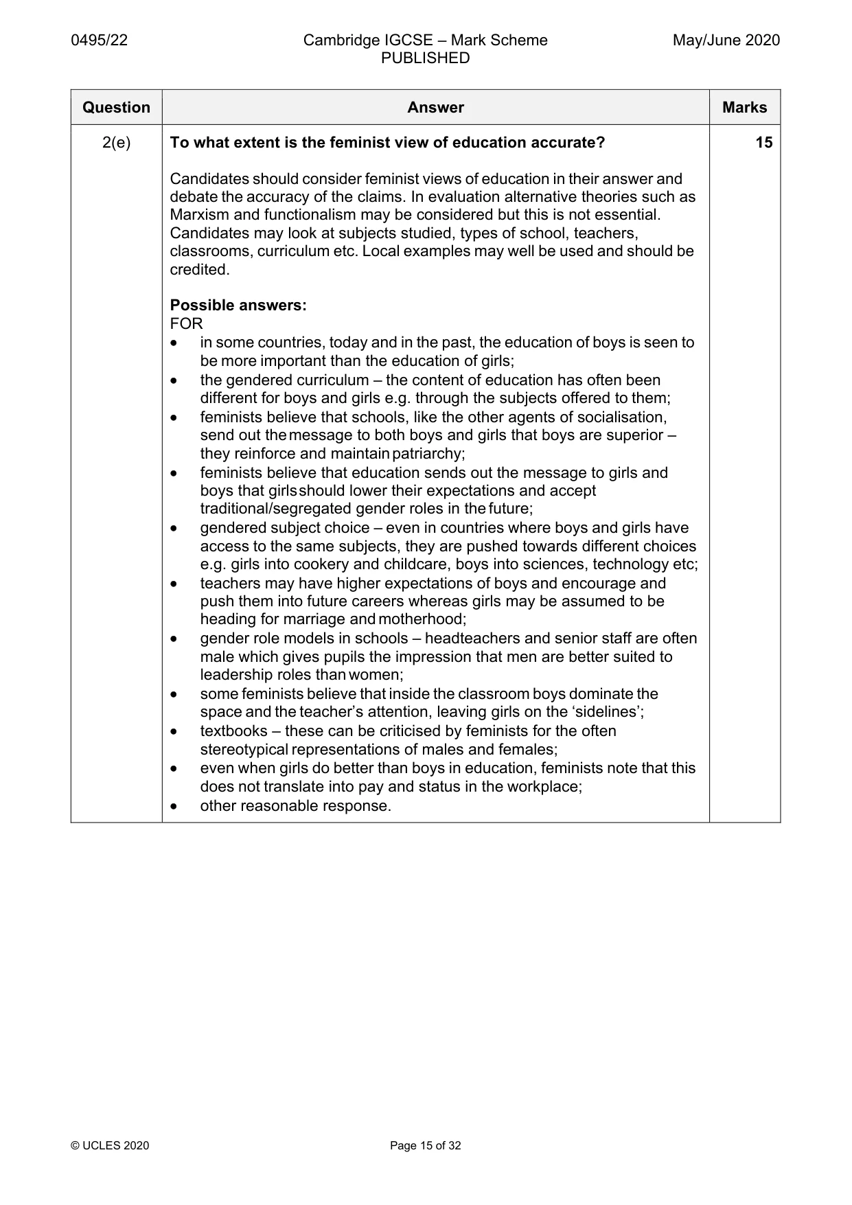 Mark scheme, page 15 of 32