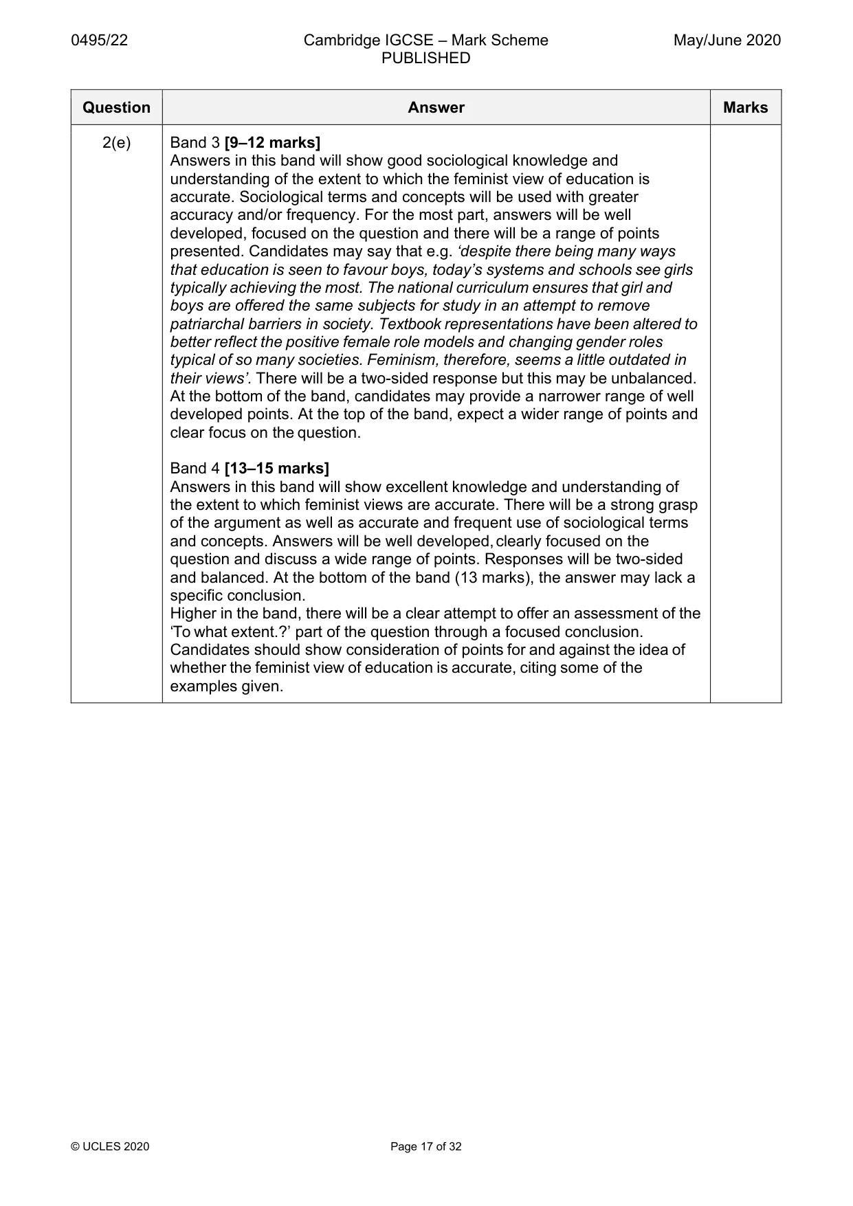 Mark scheme, page 17 of 32