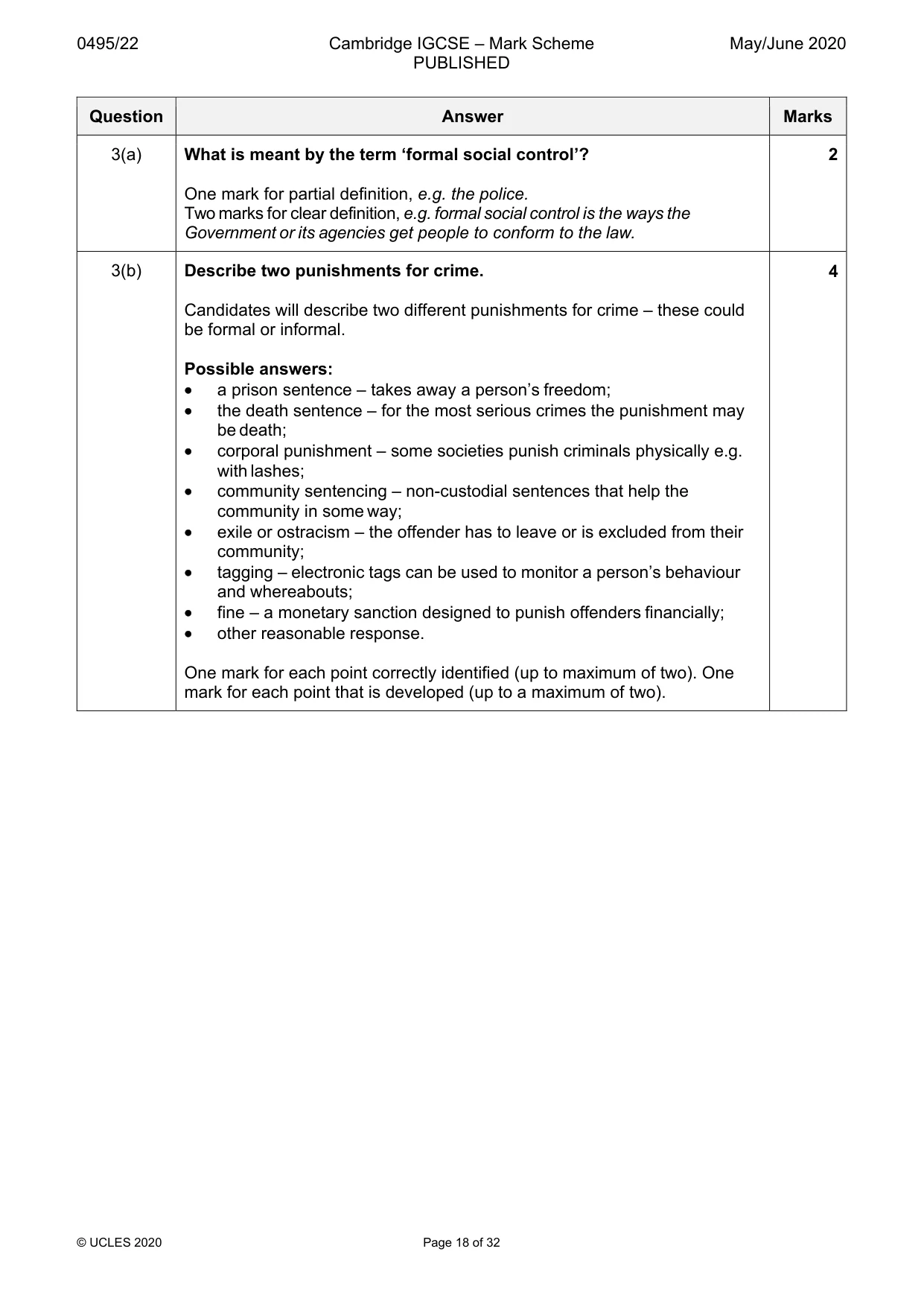 Mark scheme, page 18 of 32