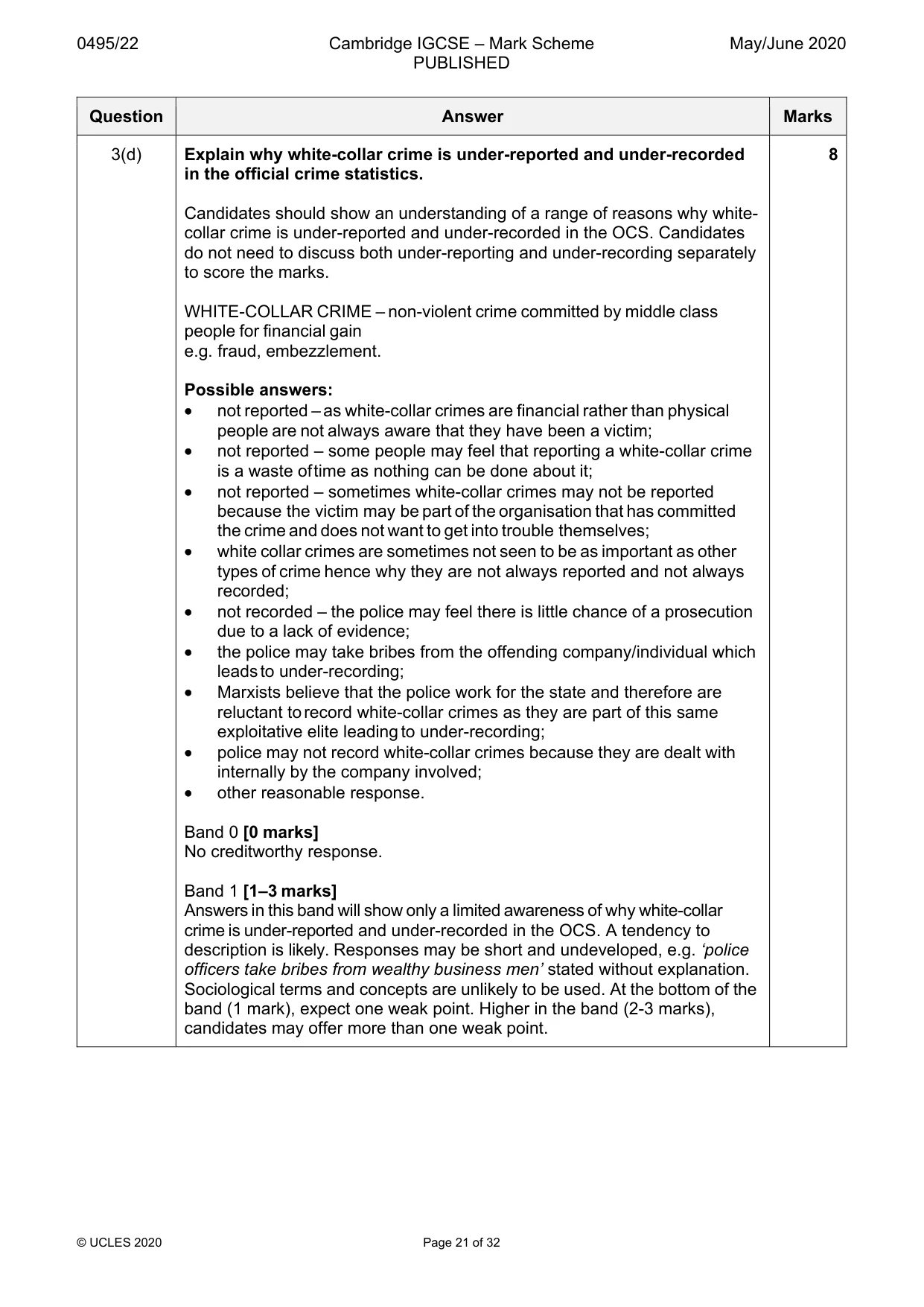 Mark scheme, page 21 of 32