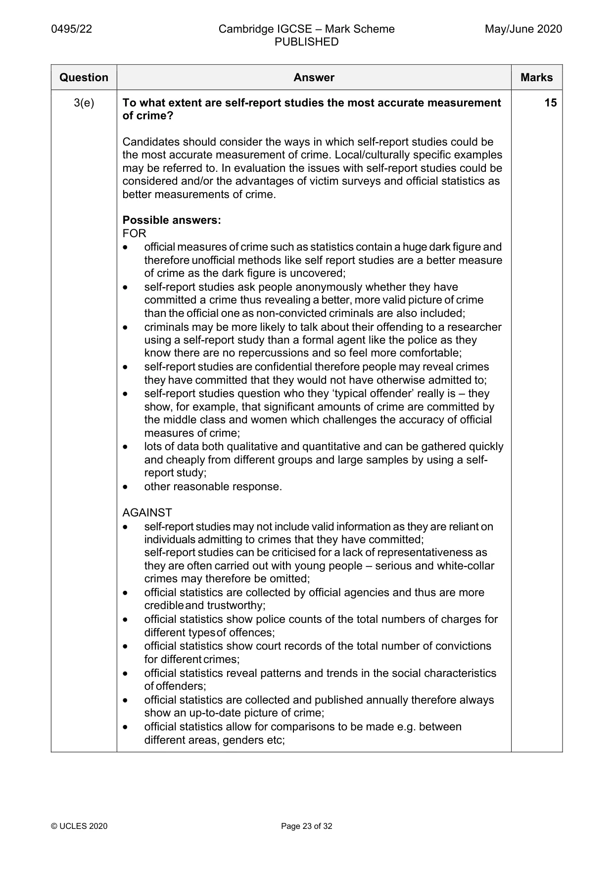 Mark scheme, page 23 of 32
