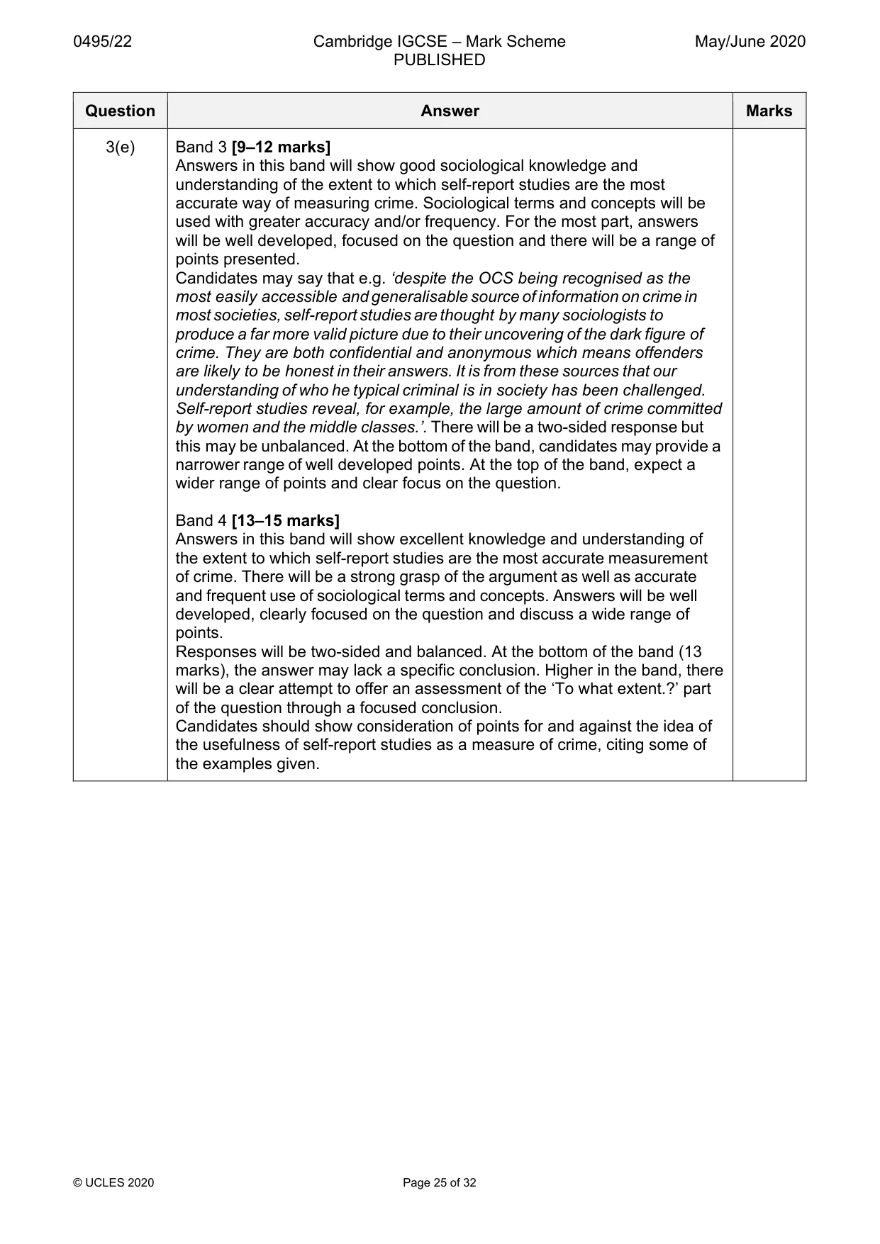 Mark scheme, page 25 of 32