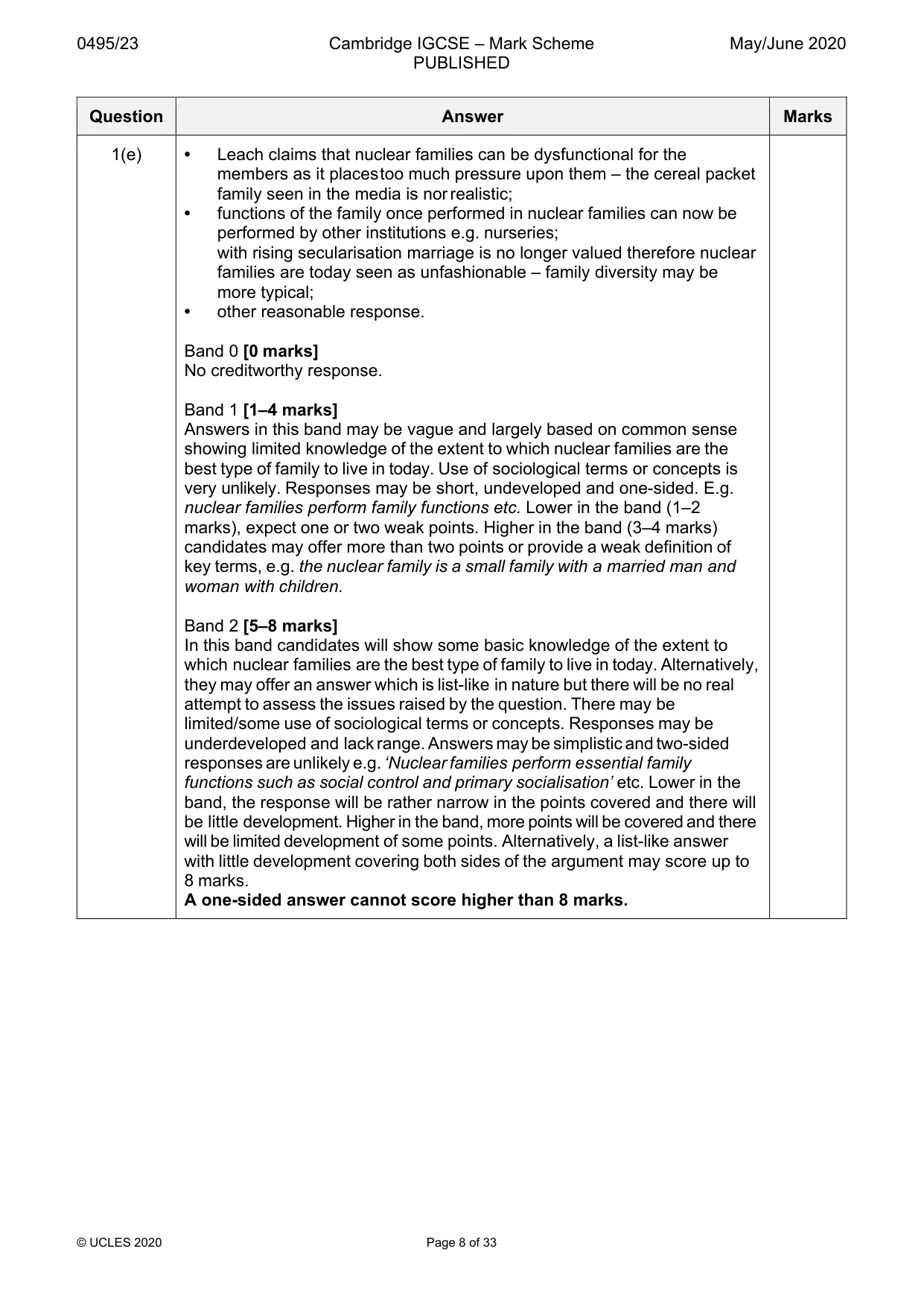Mark scheme, page 8 of 33