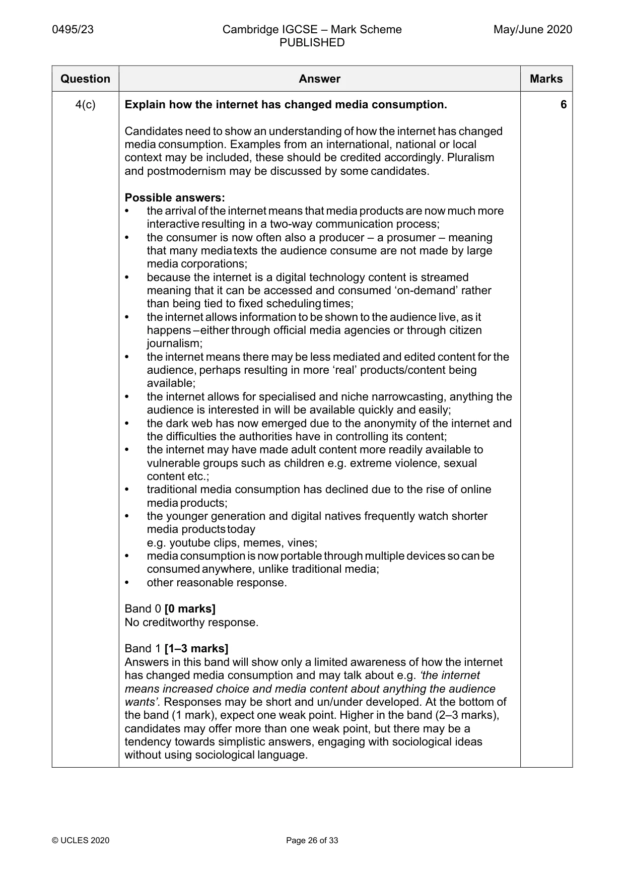 Mark scheme, page 26 of 33