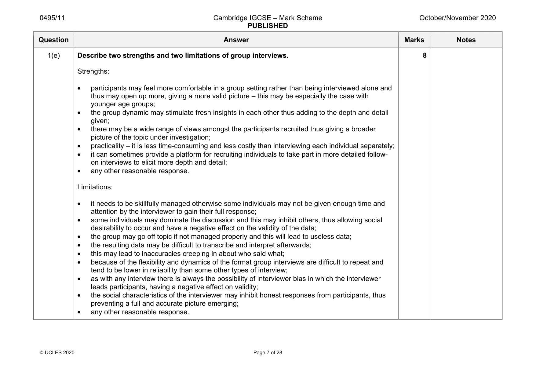 Mark scheme, page 7 of 28