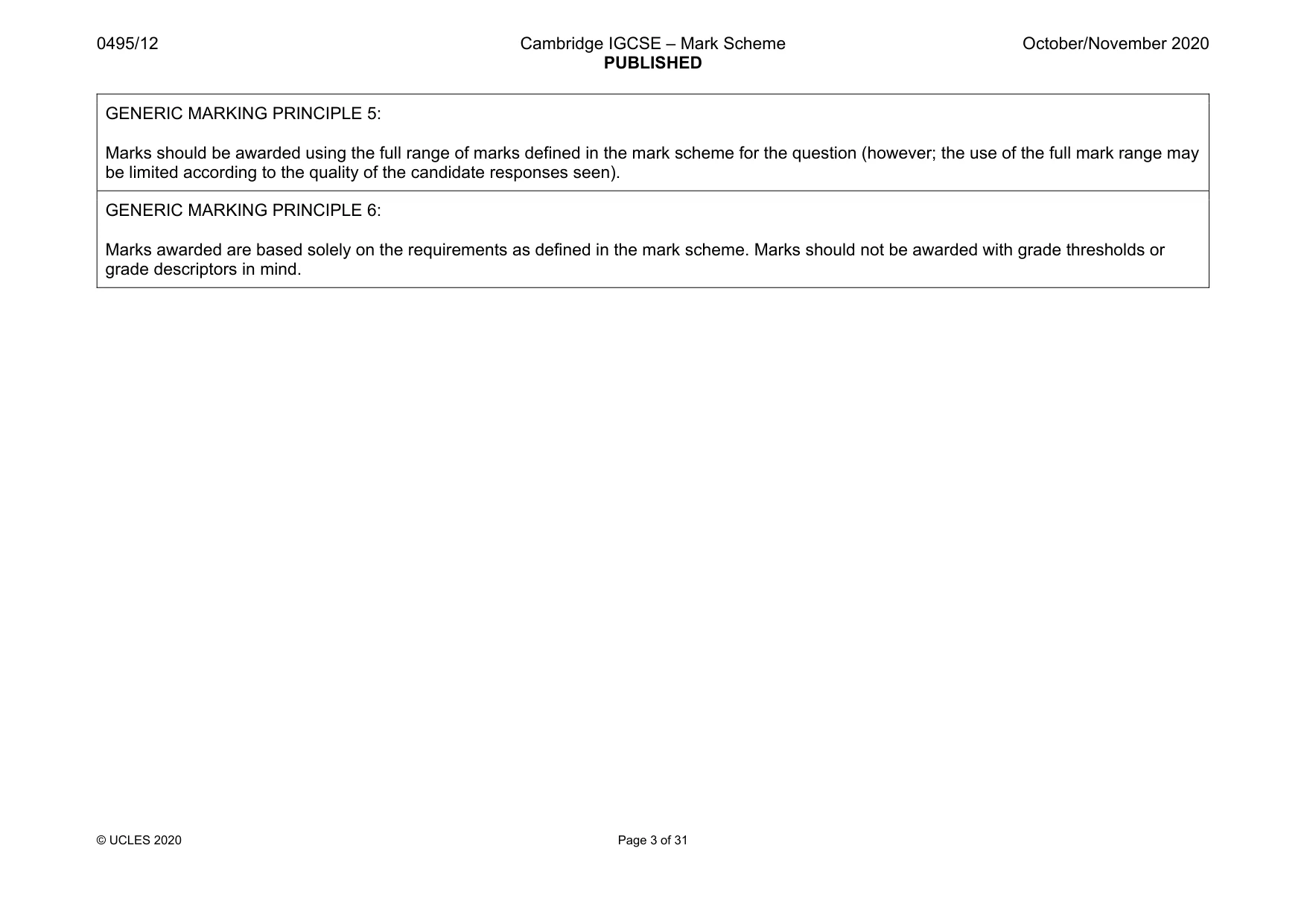 Mark scheme, page 3 of 31