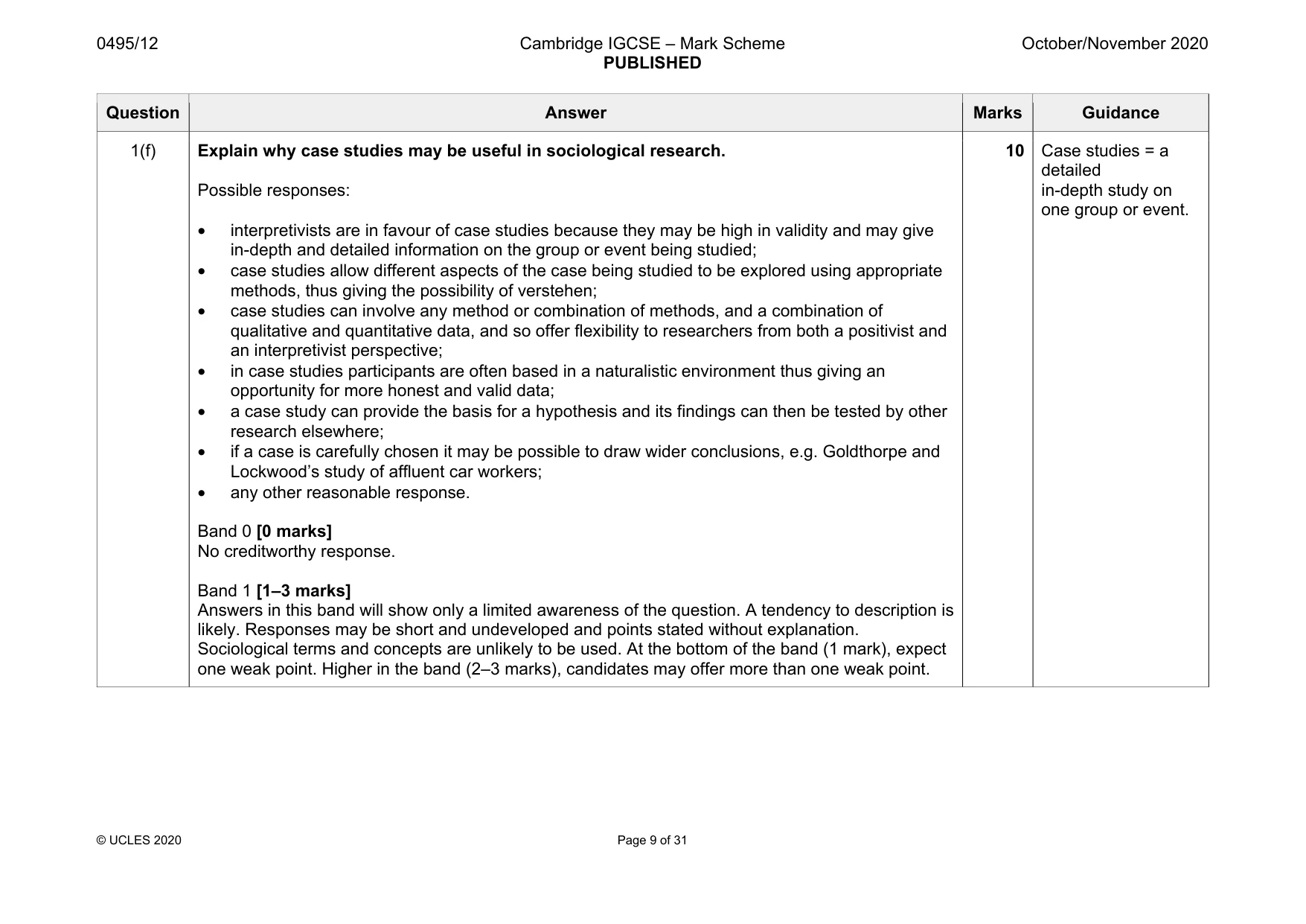 Mark scheme, page 9 of 31